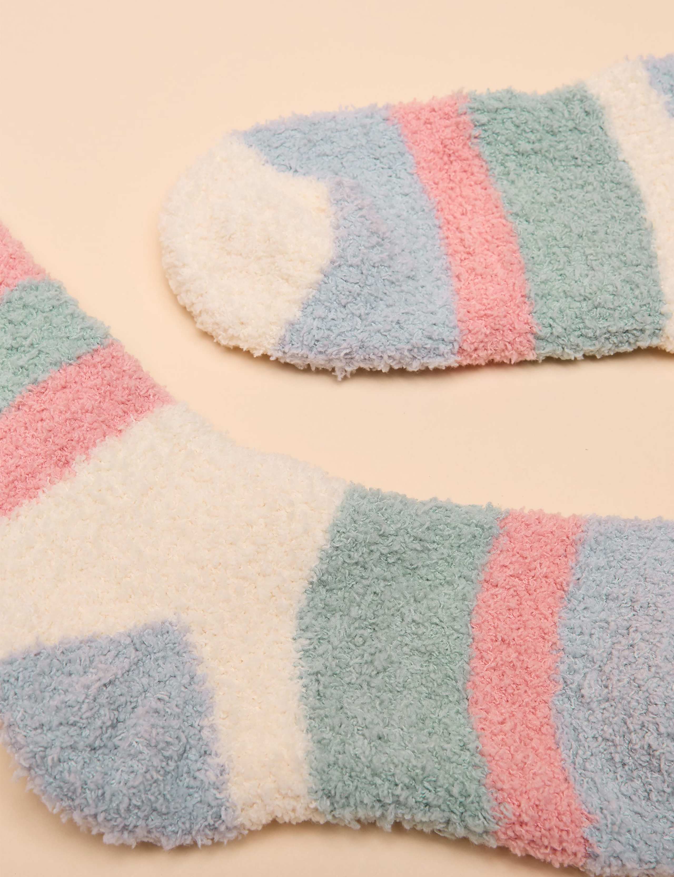 Colour Block Striped Fluffy Socks 2 of 3