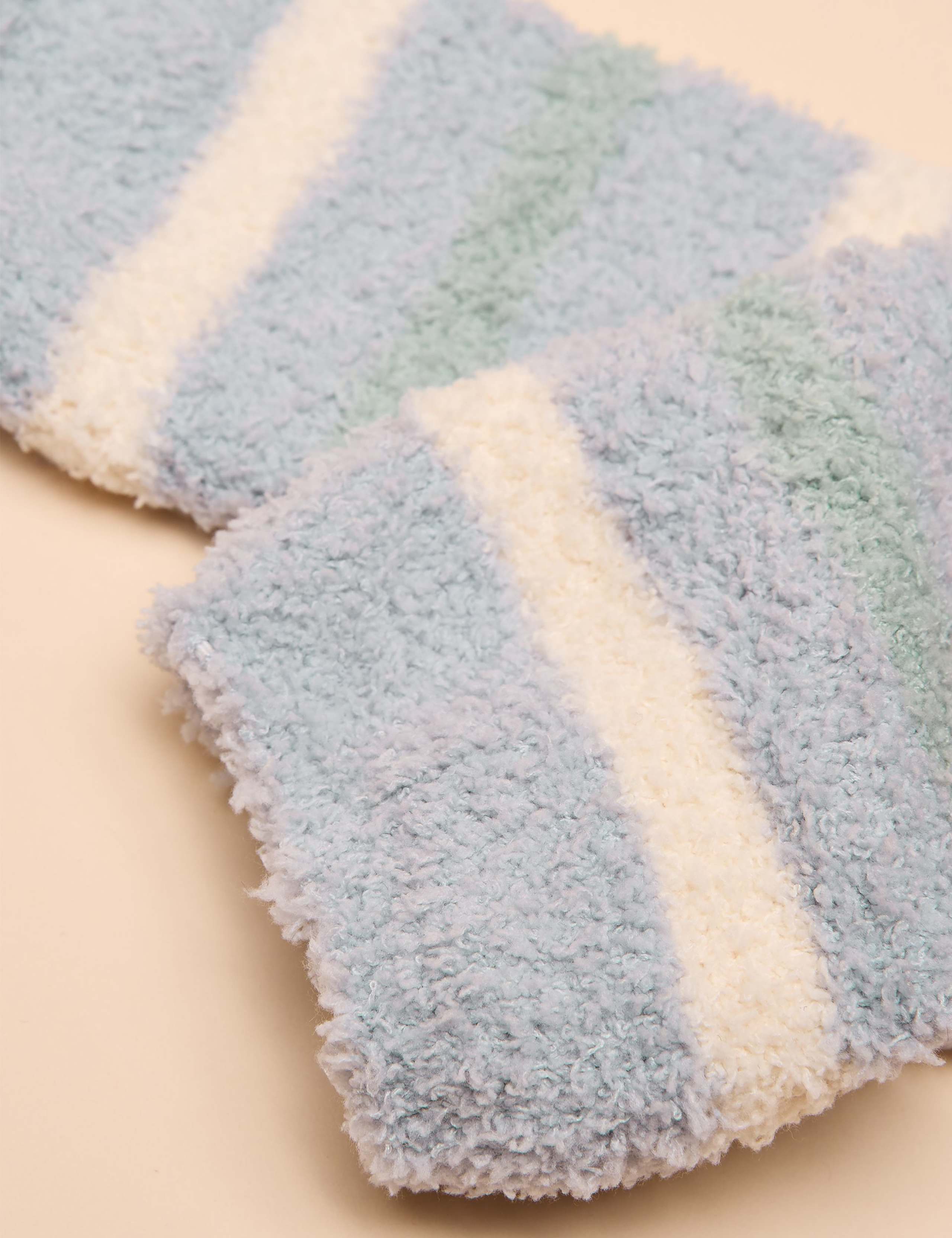 Colour Block Striped Fluffy Socks 3 of 3