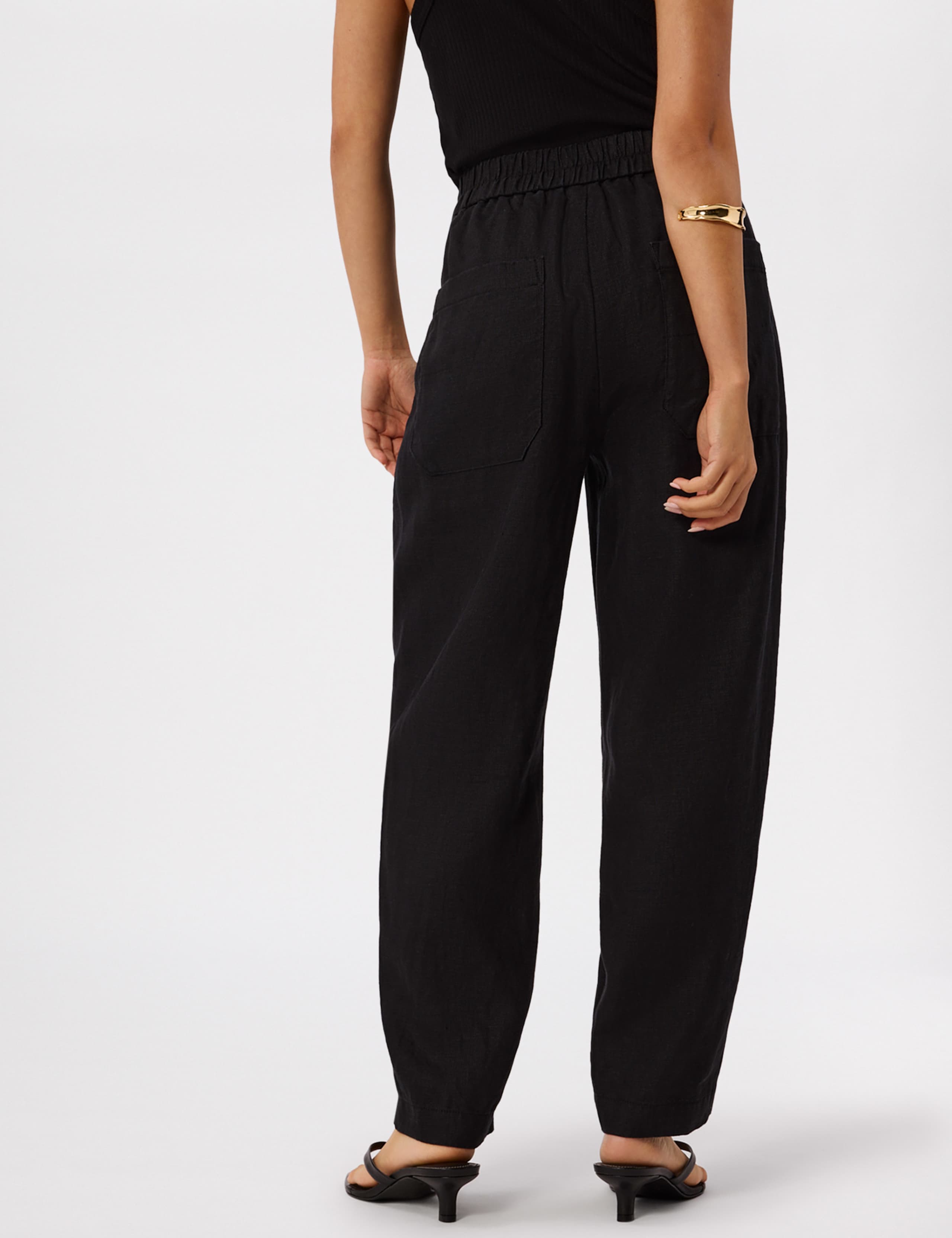 Pure Linen Barrel Leg Ankle Grazer Trousers 6 of 7