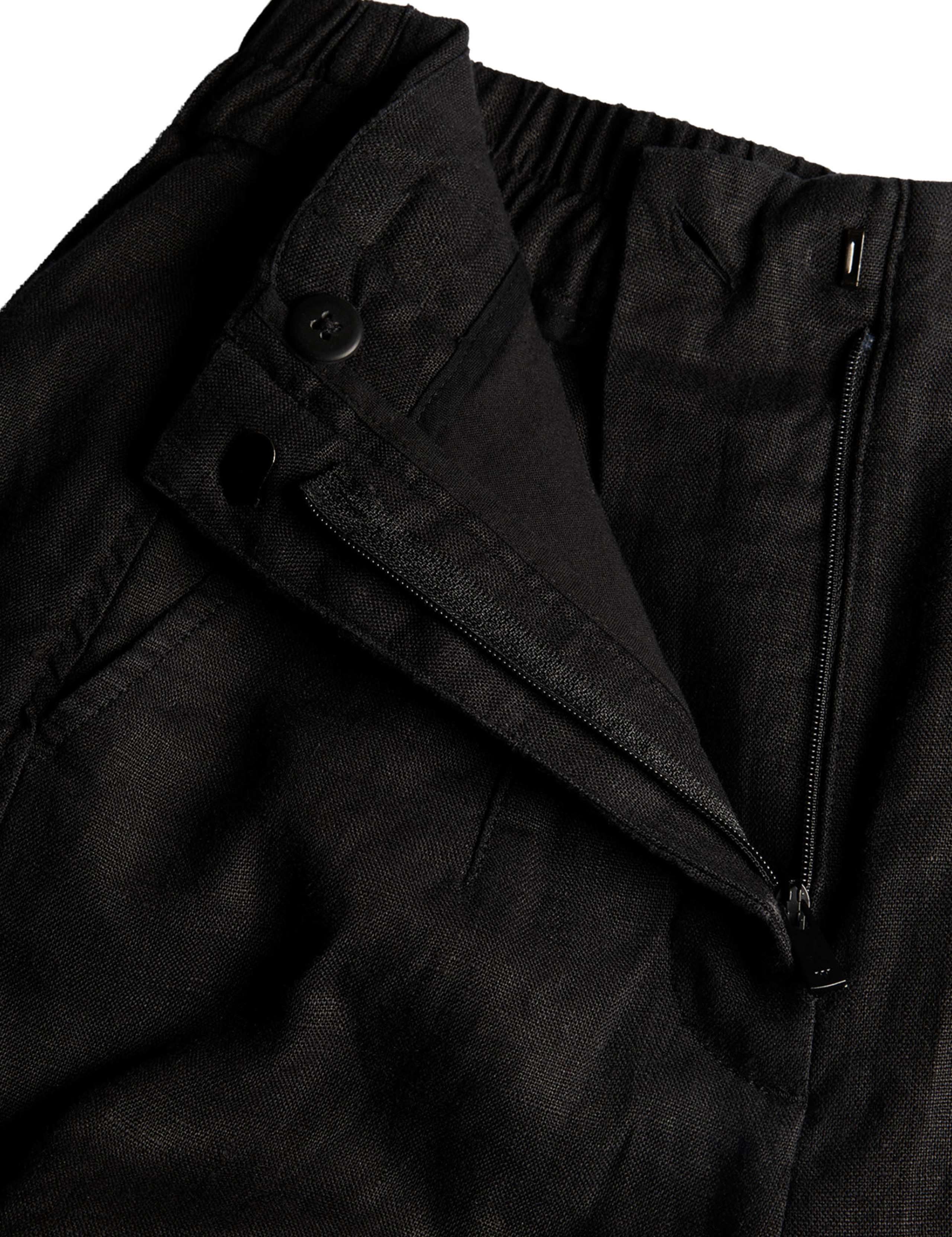 Pure Linen Barrel Leg Ankle Grazer Trousers 7 of 7