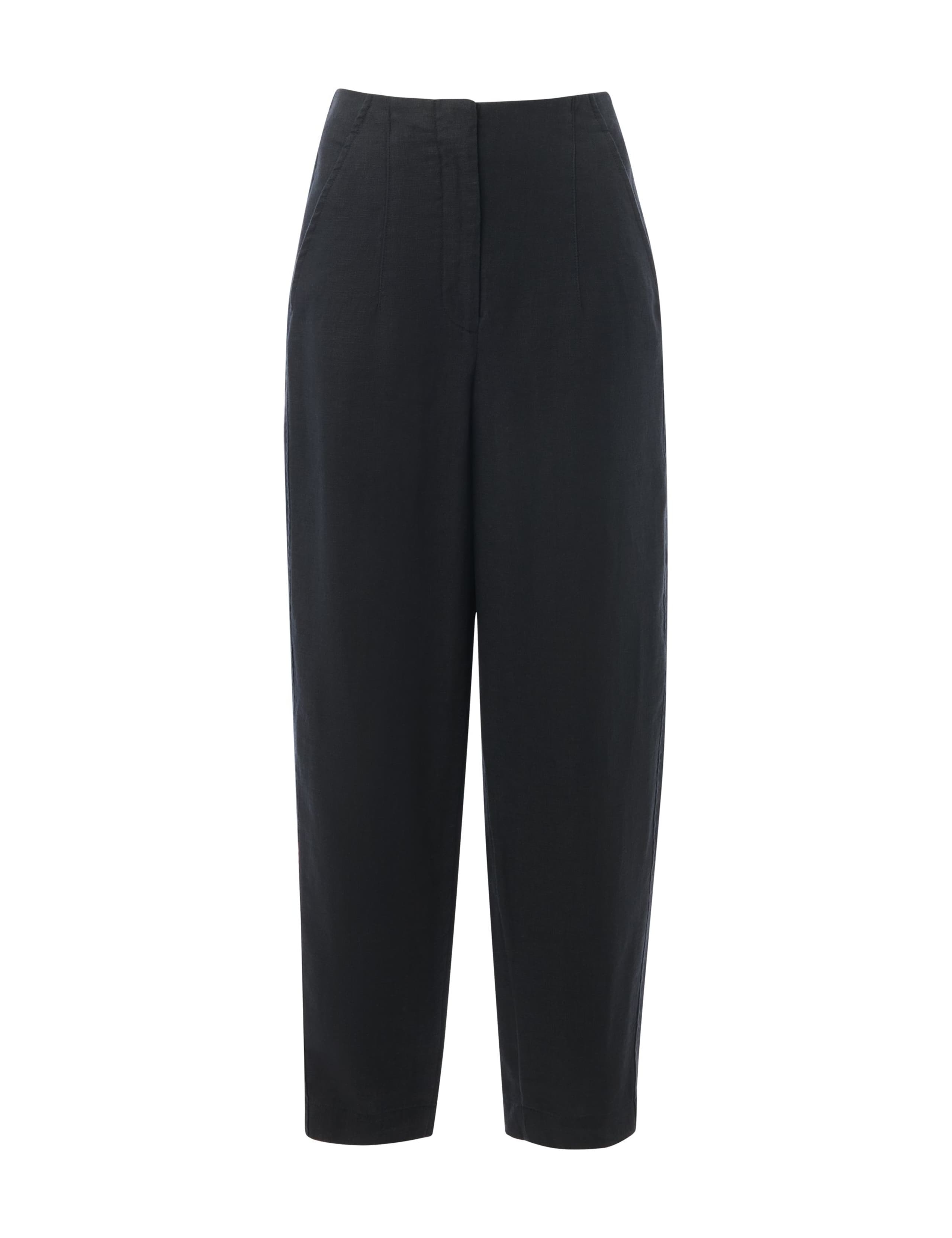 Pure Linen Barrel Leg Ankle Grazer Trousers 2 of 4