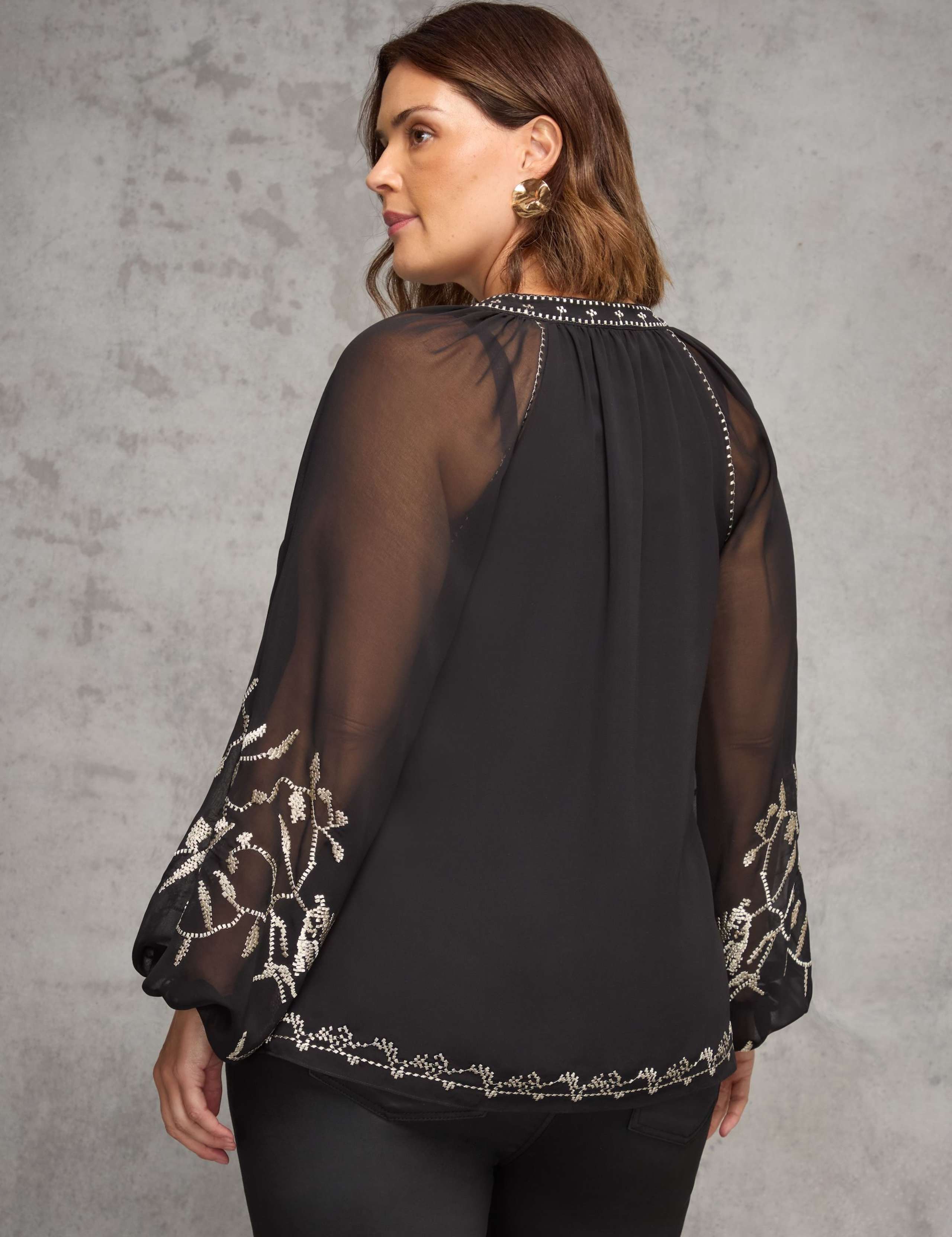 Embellished Tie Neck Blouse 4 of 6