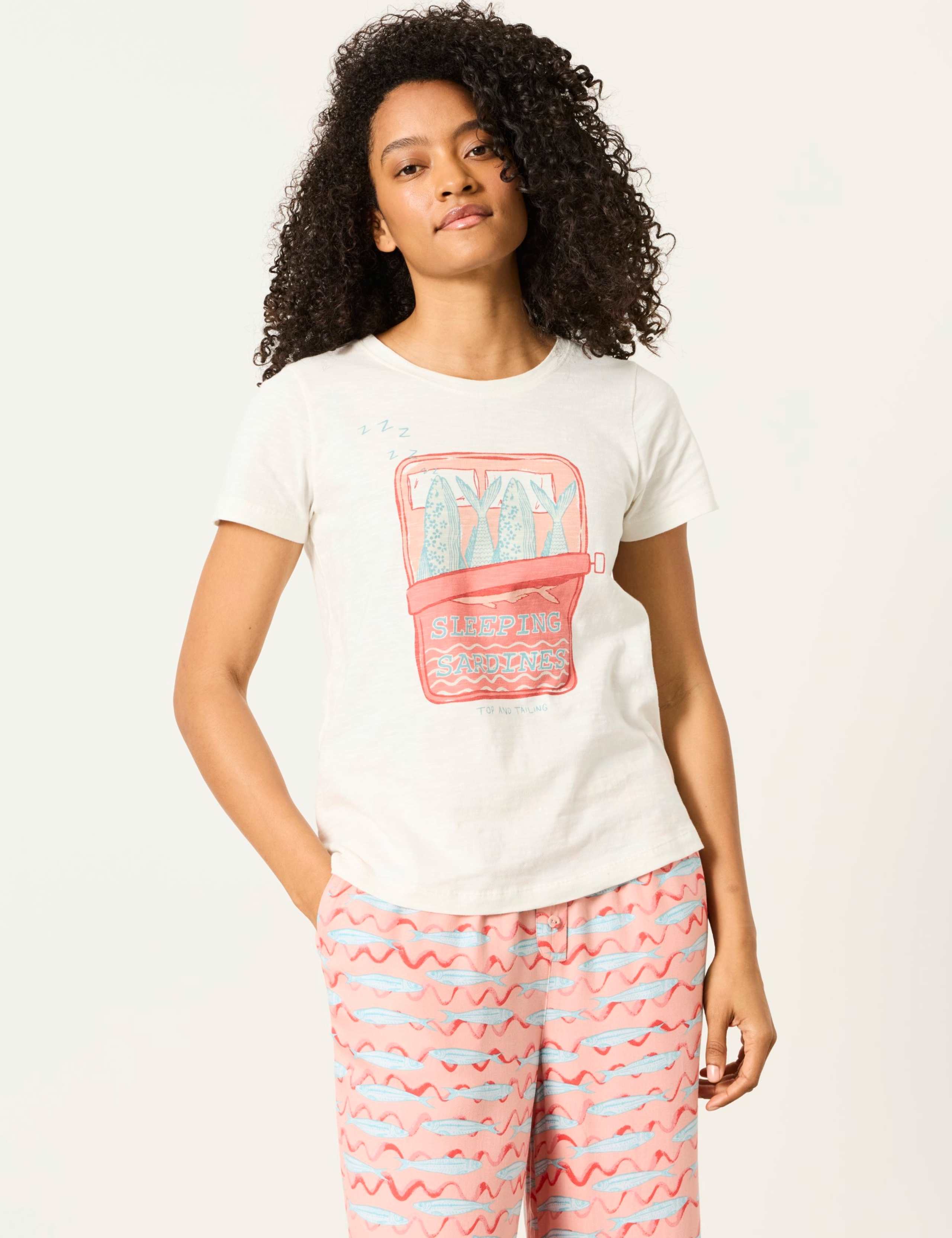 Jersey Sardine Pyjama Top 1 of 5