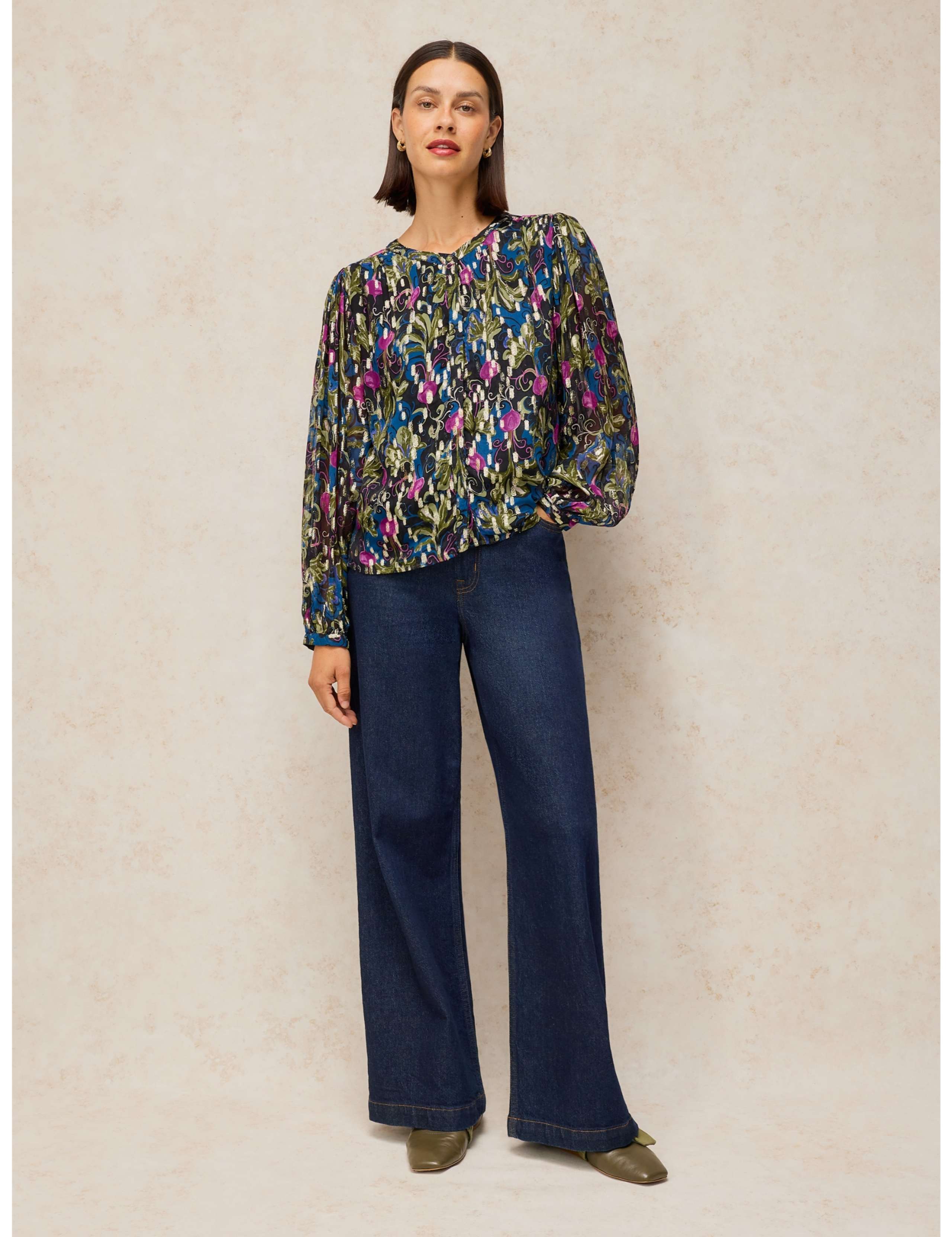 Metallic Crew Neck Blouse 4 of 7