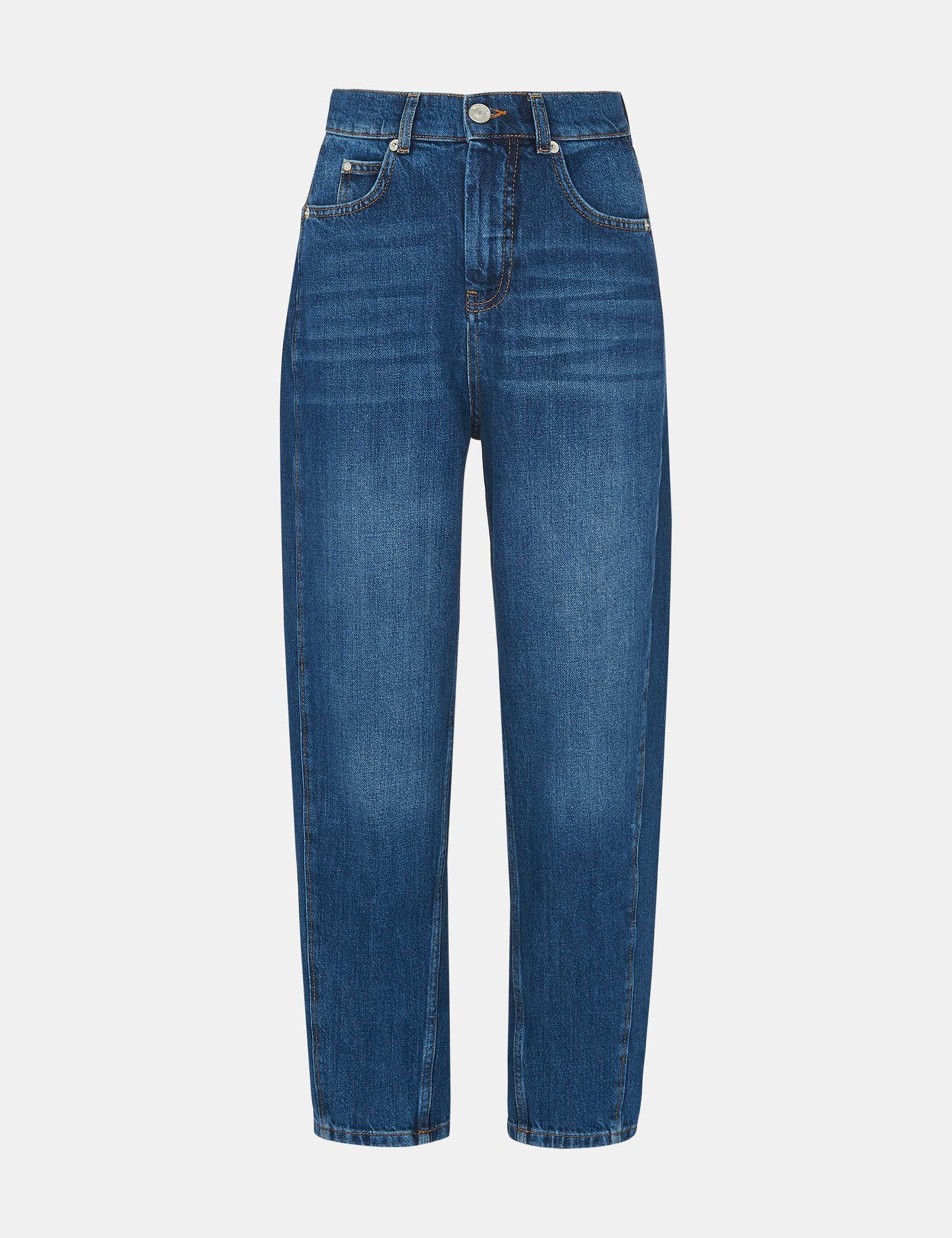 High Waisted Barrel Ankle Grazer Jeans 2 of 4