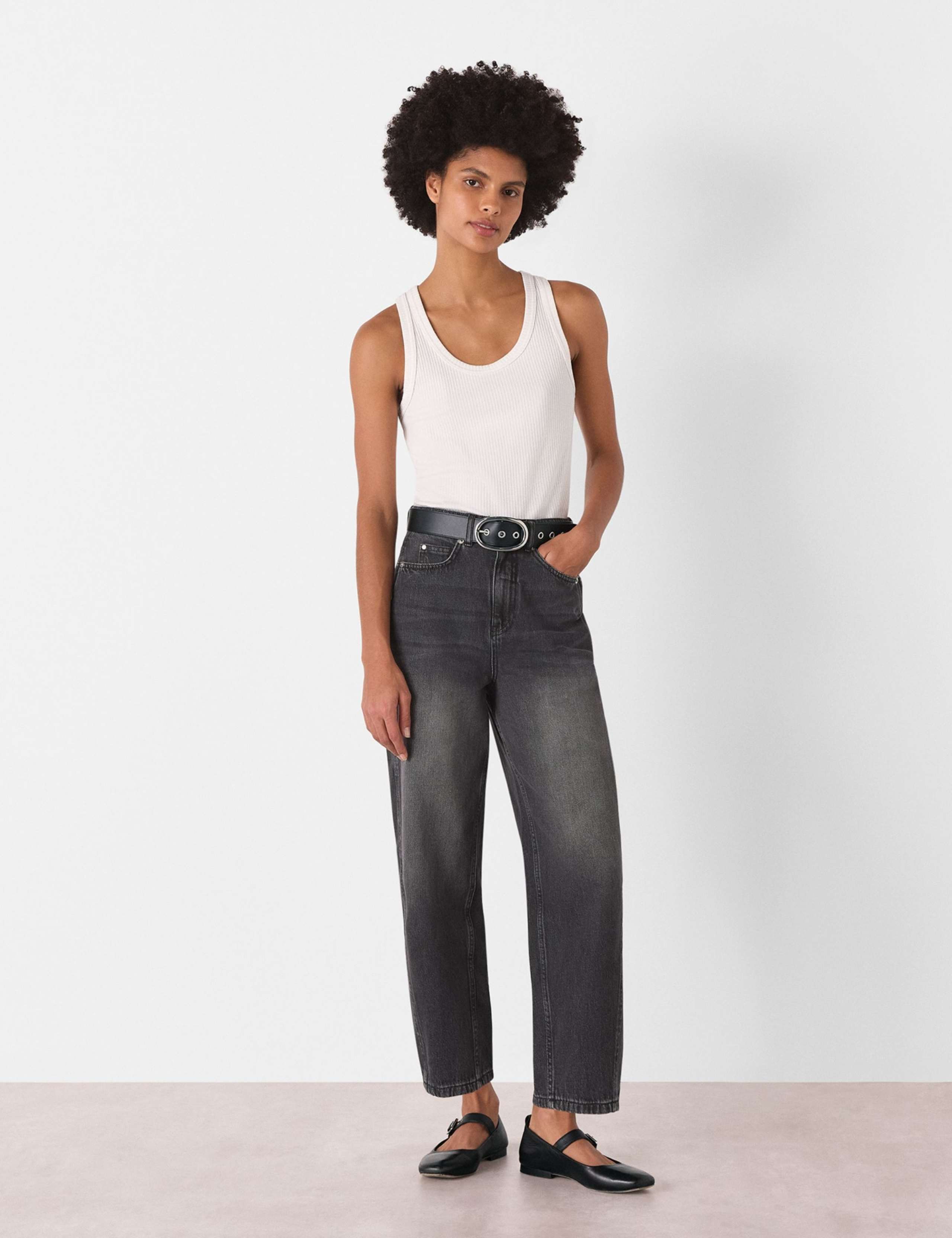High Waisted Barrel Ankle Grazer Jeans 8 of 8
