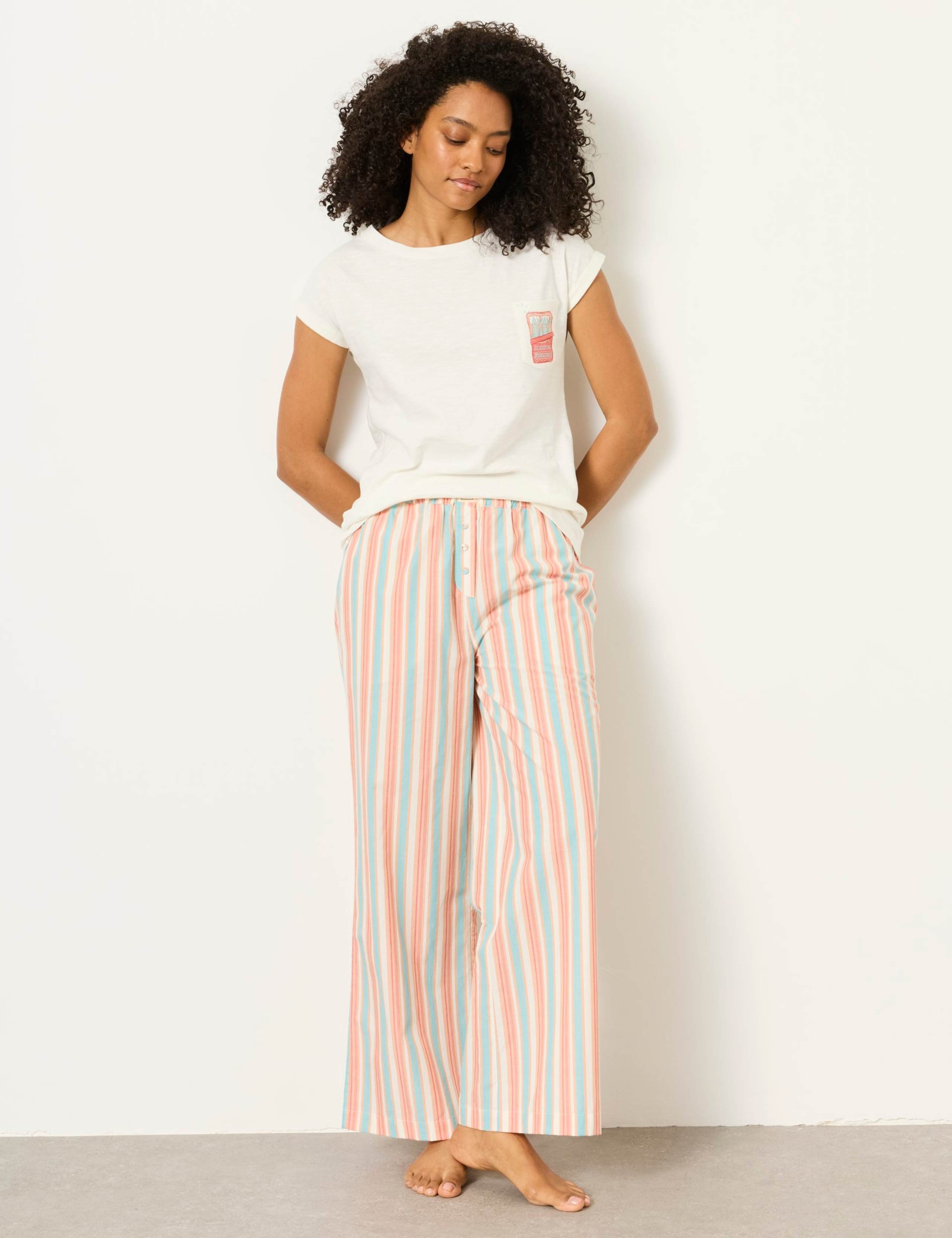 Pure Cotton Sardine Striped Pyjama Set 3 of 7