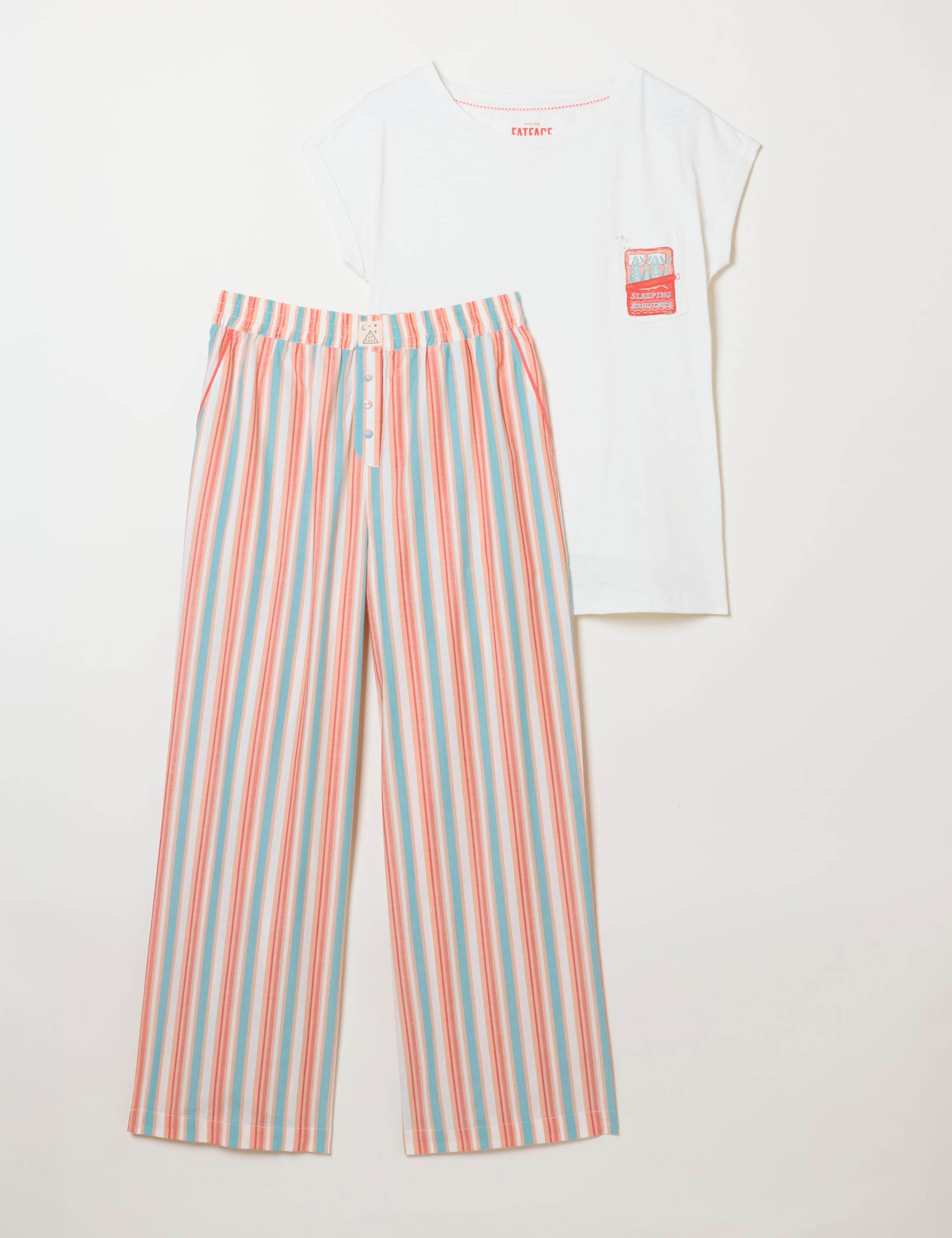 Pure Cotton Sardine Striped Pyjama Set 2 of 7