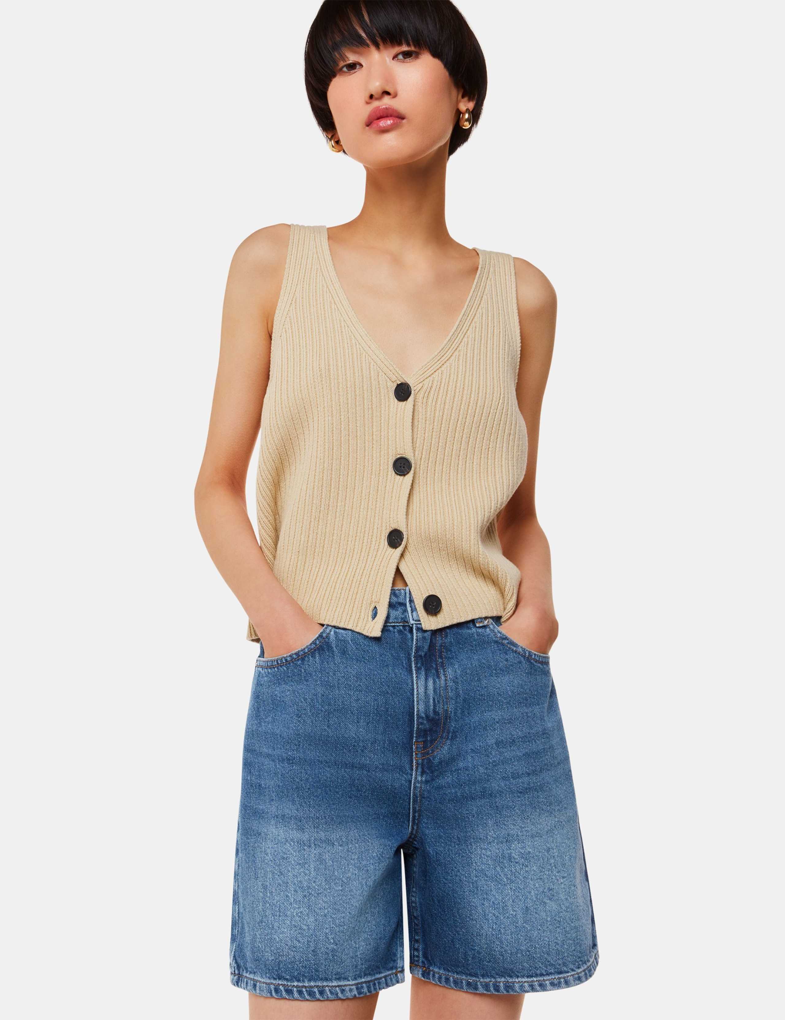 Denim High Waisted Shorts 3 of 4