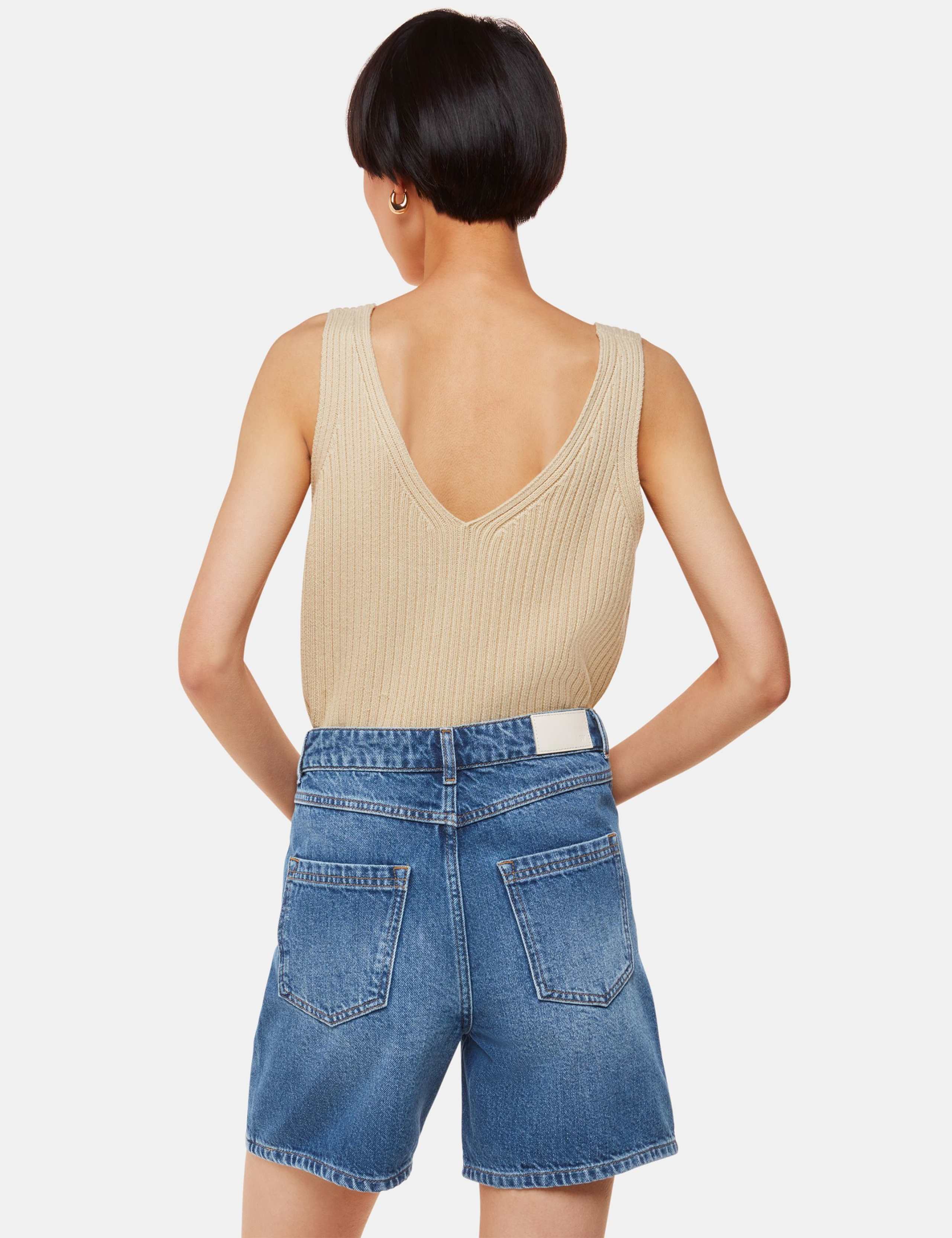 Denim High Waisted Shorts 4 of 4