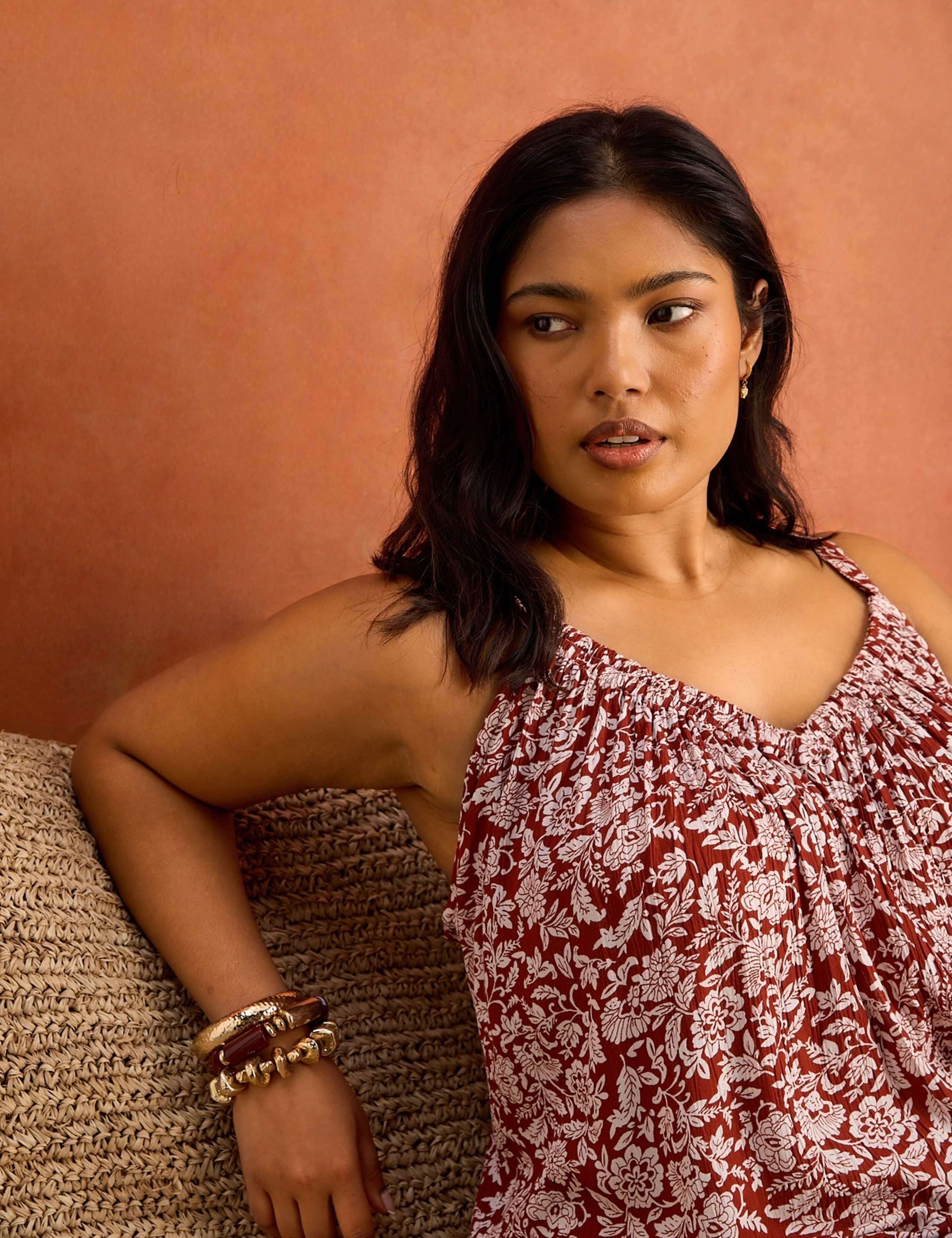 Textured Floral V-Neck Cami Top 4 of 4