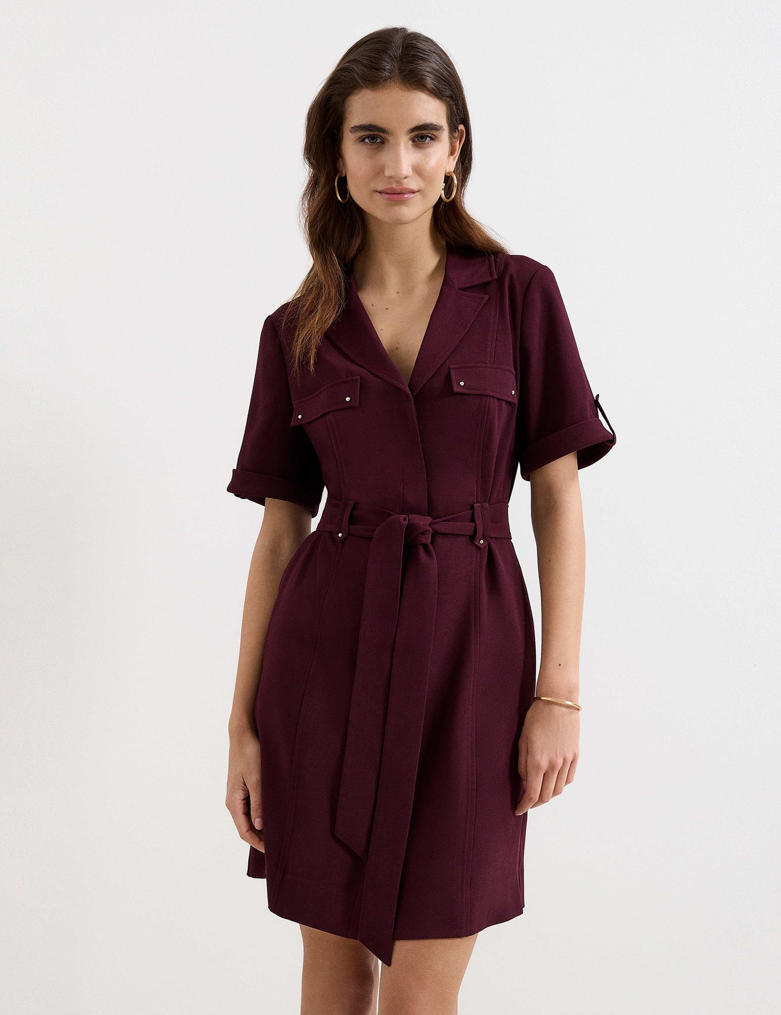 Belted Mini Utility Dress 1 of 5