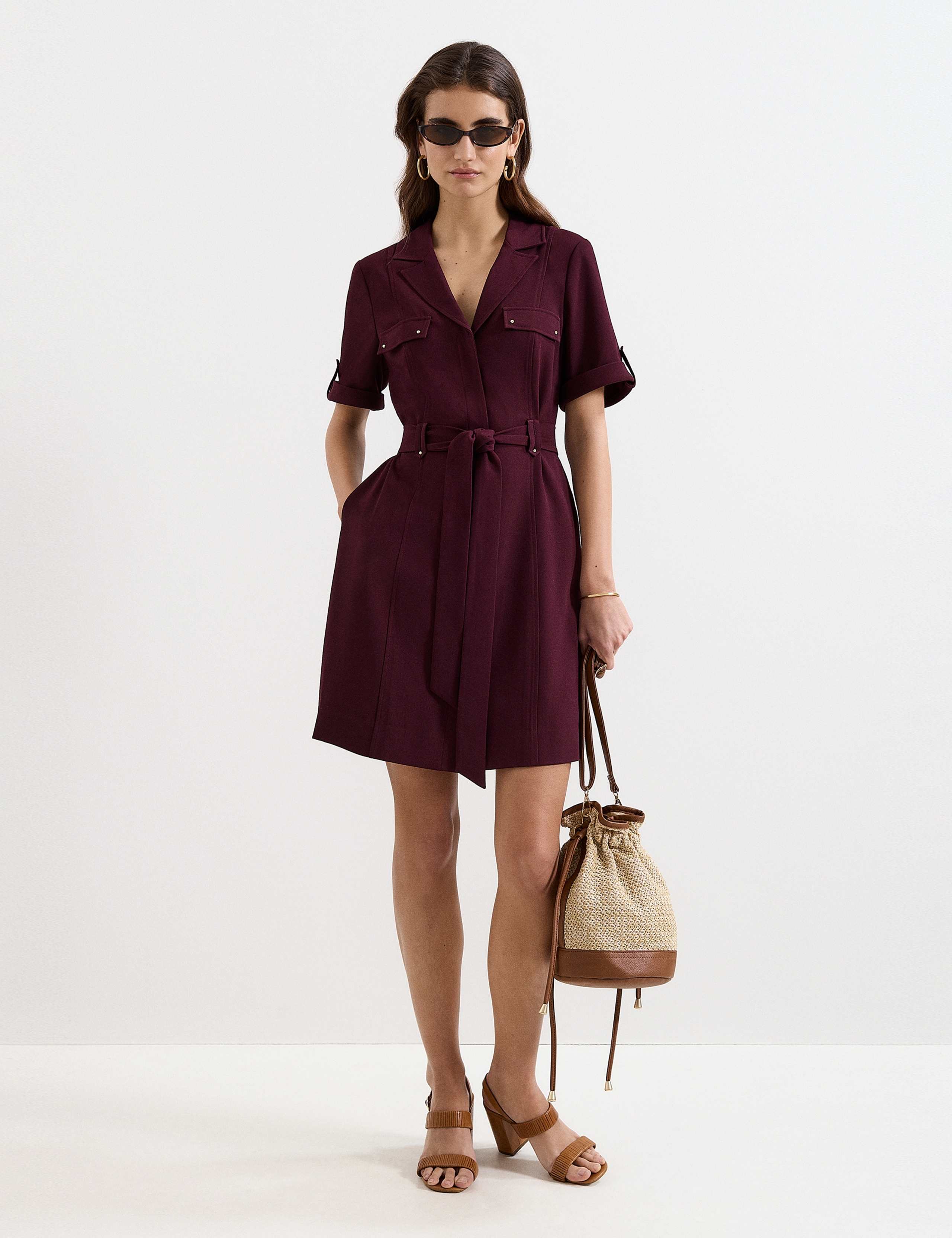 Belted Mini Utility Dress 3 of 5