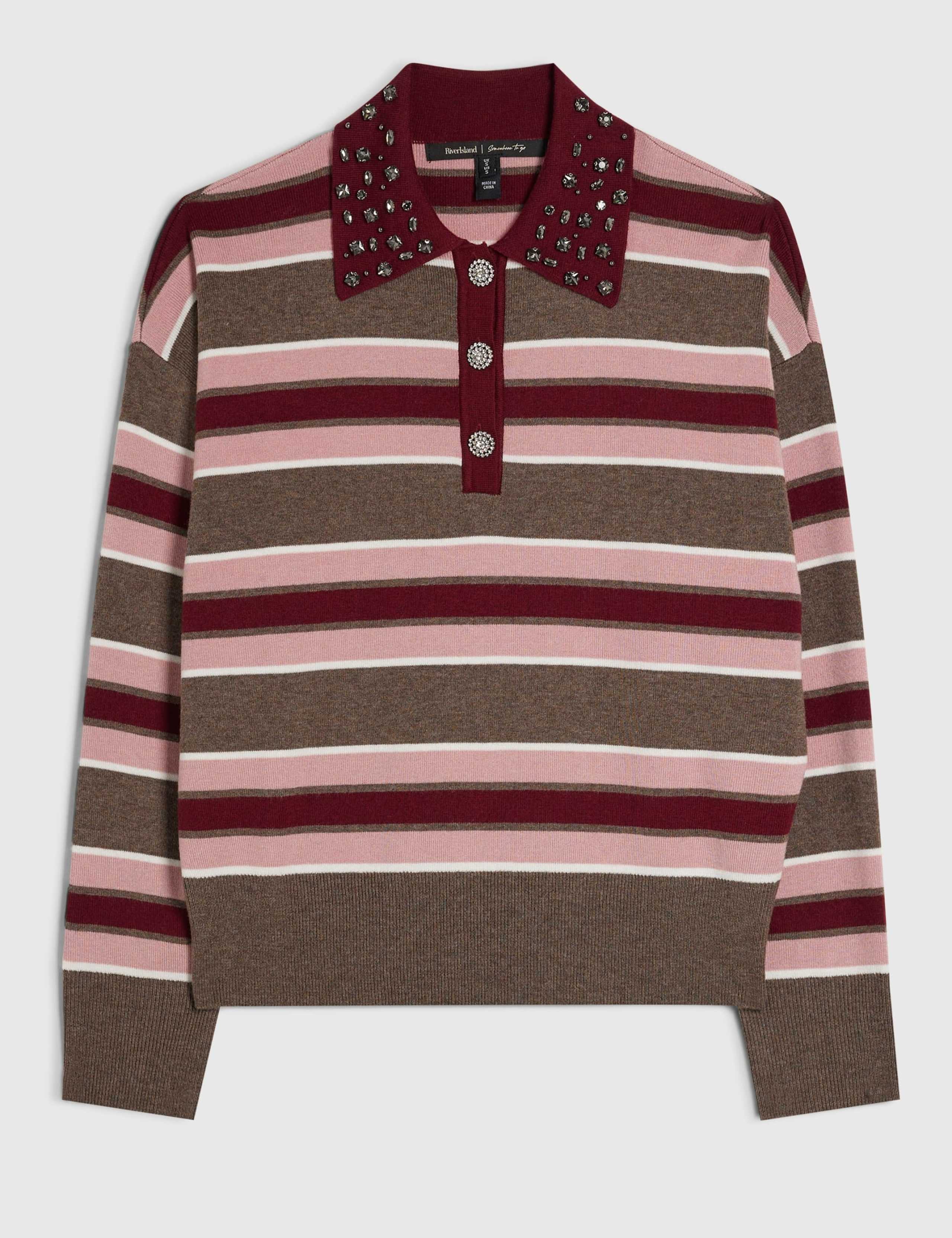Striped Embellished Polo Shirt 4 of 6