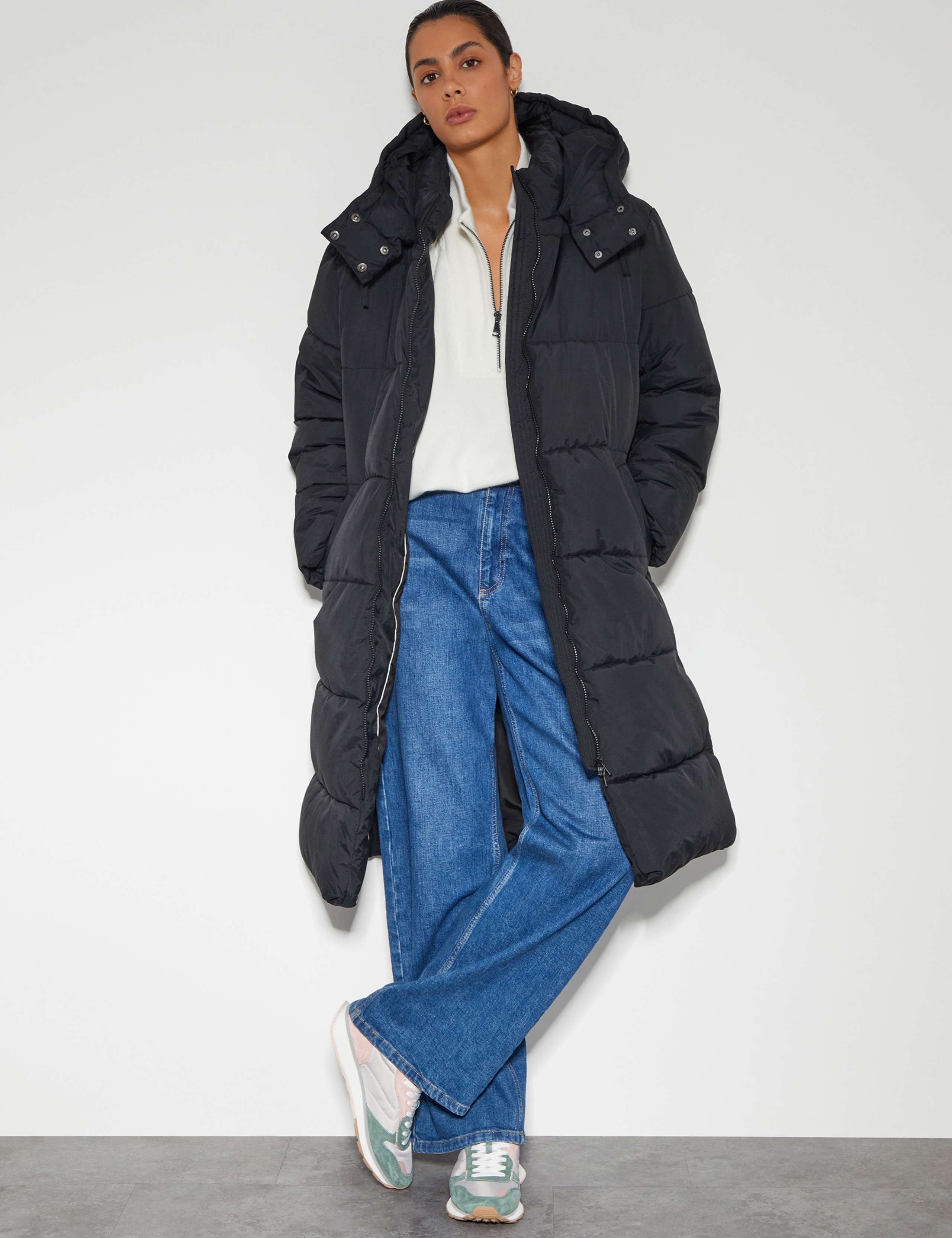 Hooded Longline Puffer Coat 1 of 5