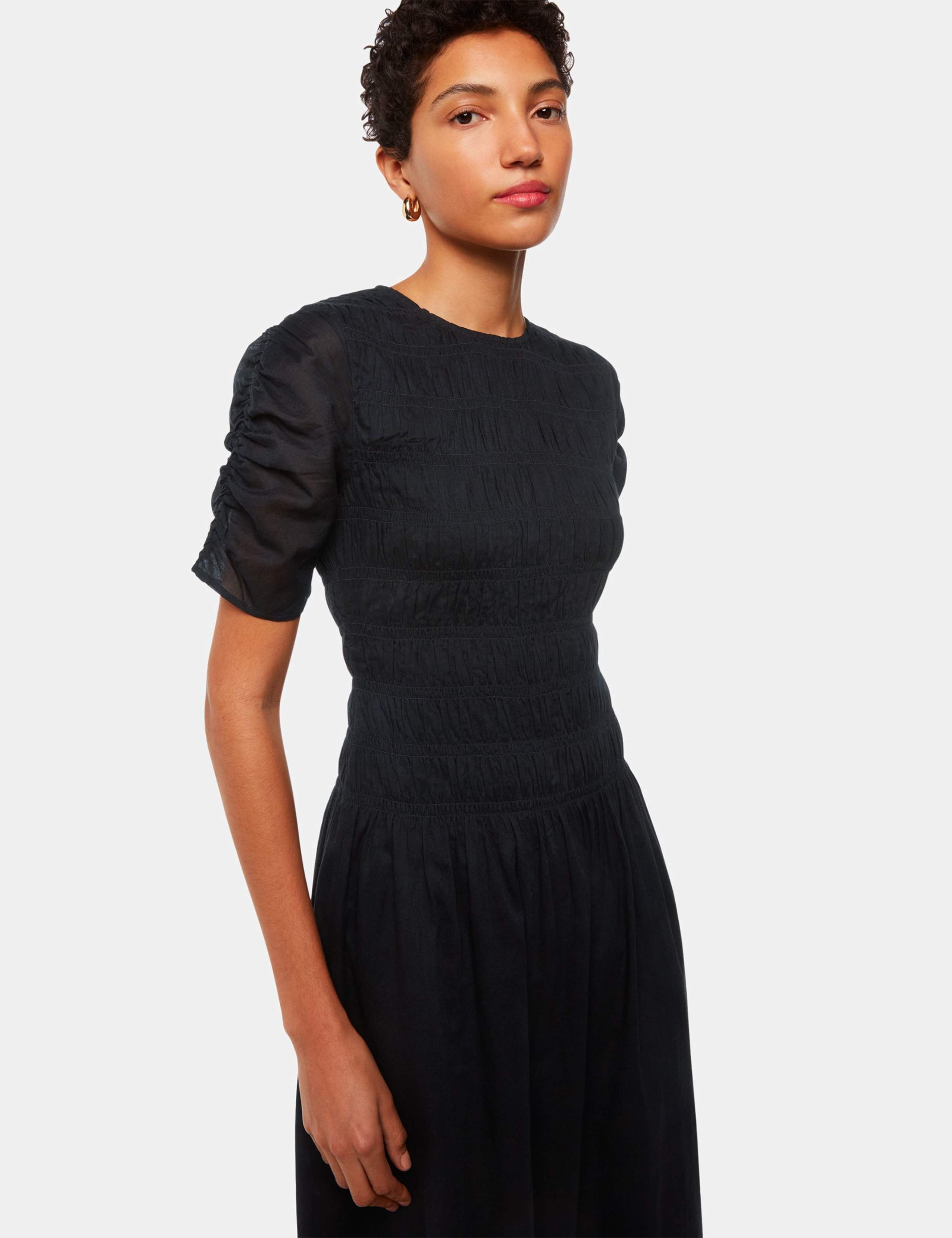 Pure Cotton Smocked Midi Skater Dress 4 of 4