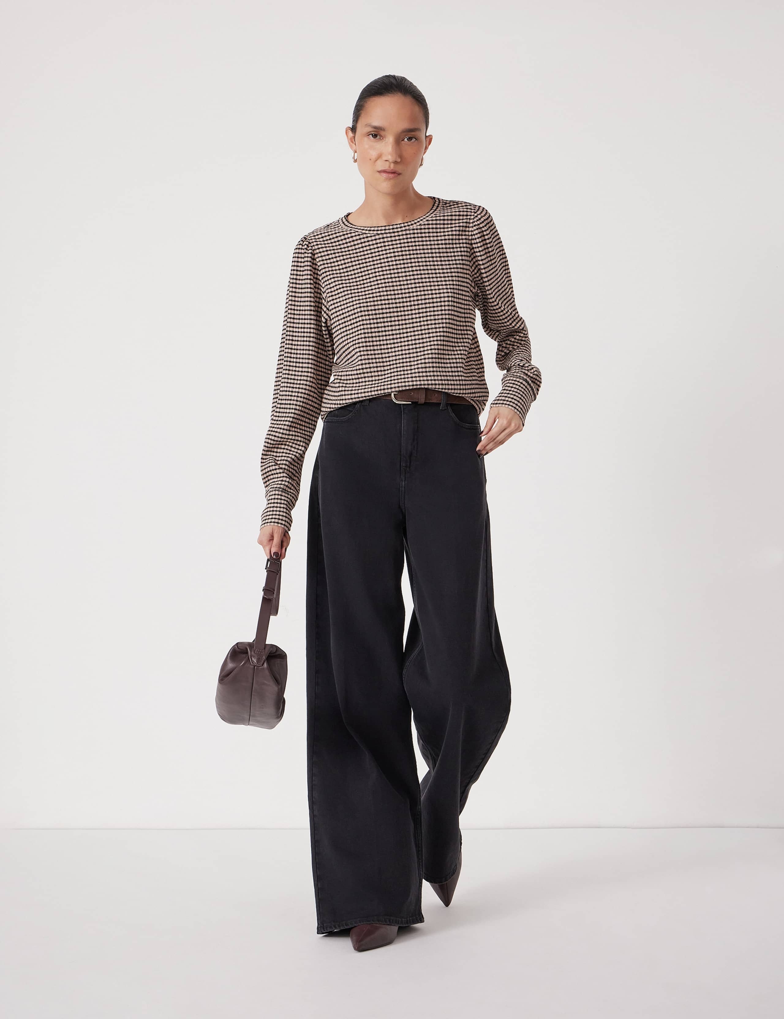 Emily Gingham Puff Sleeve Top 4 of 5
