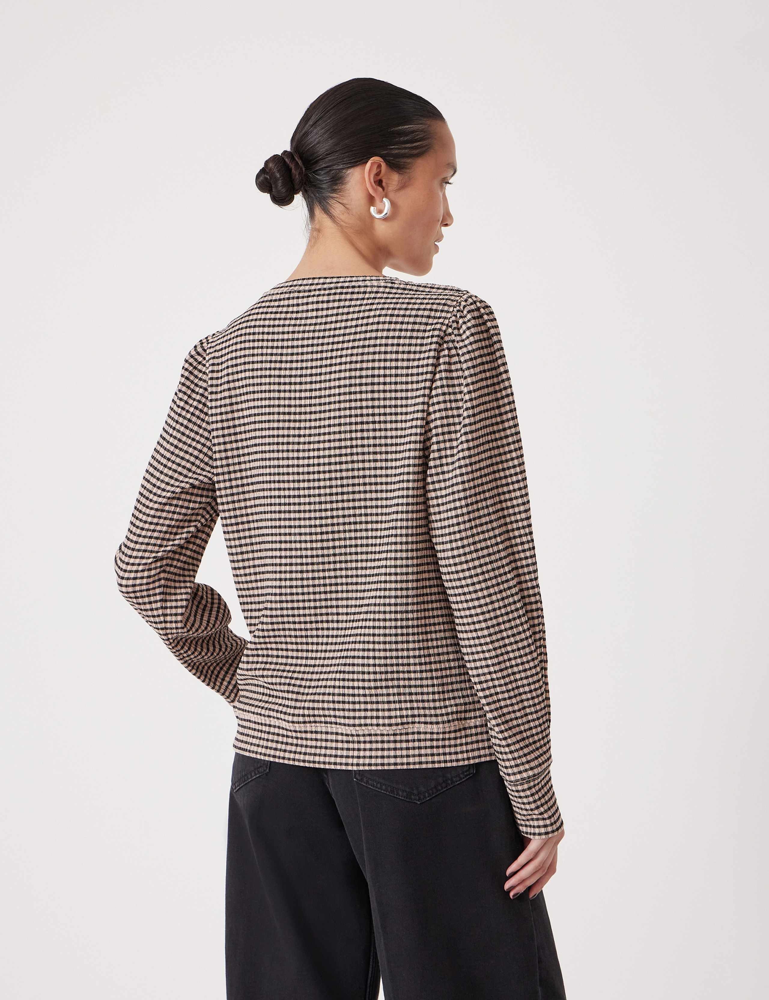 Emily Gingham Puff Sleeve Top 5 of 5