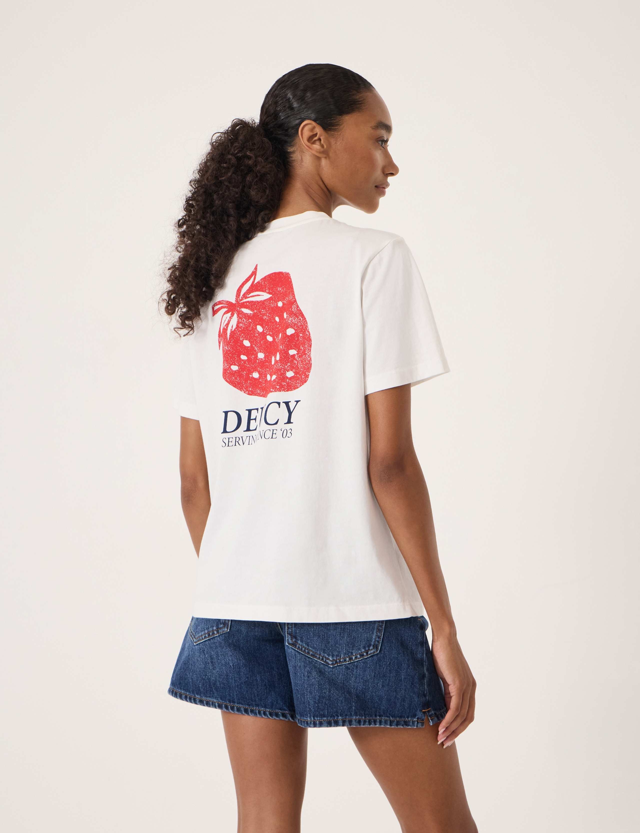 Pure Cotton Deucy Strawberry Graphic T-Shirt 5 of 5