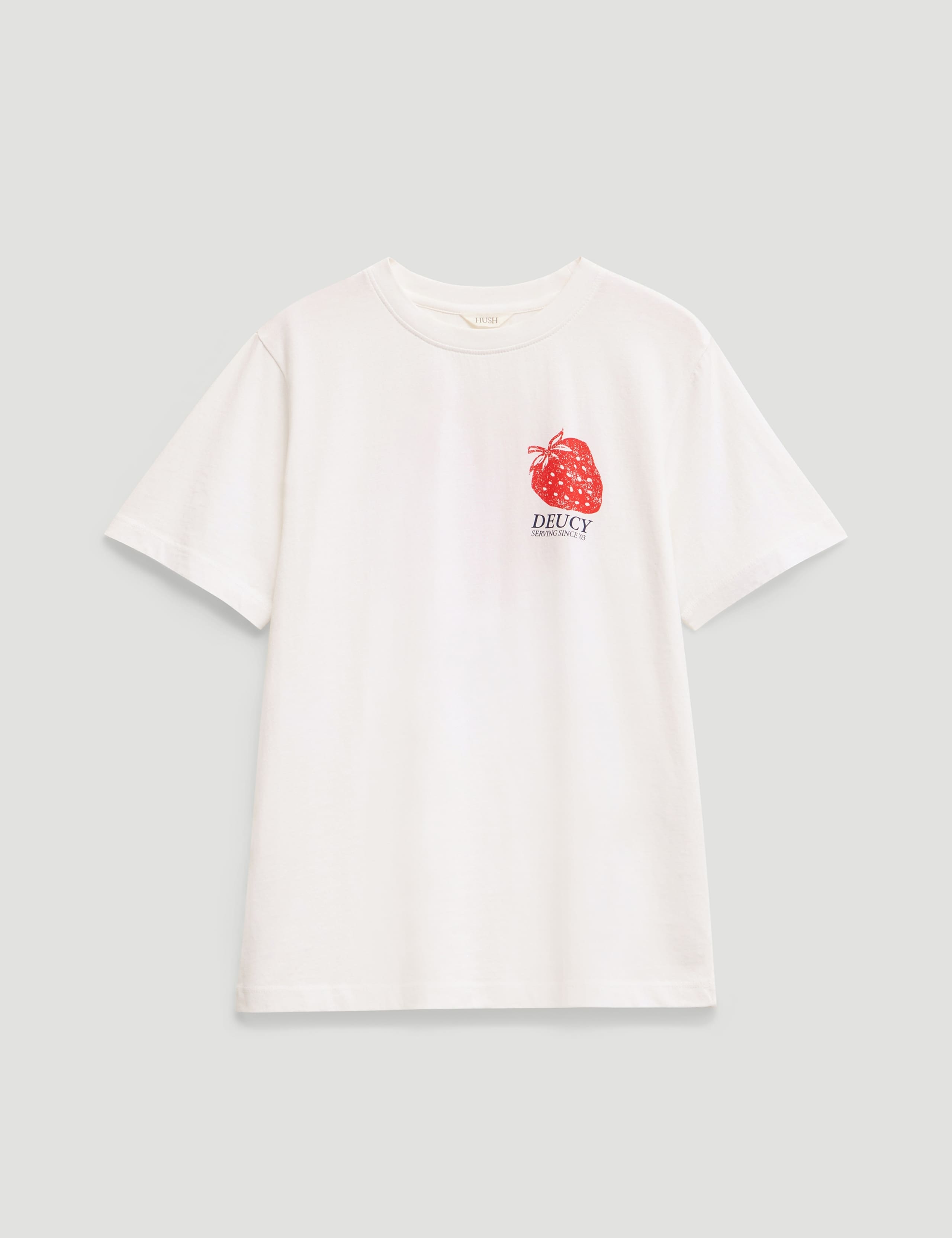 Pure Cotton Deucy Strawberry Graphic T-Shirt 2 of 5