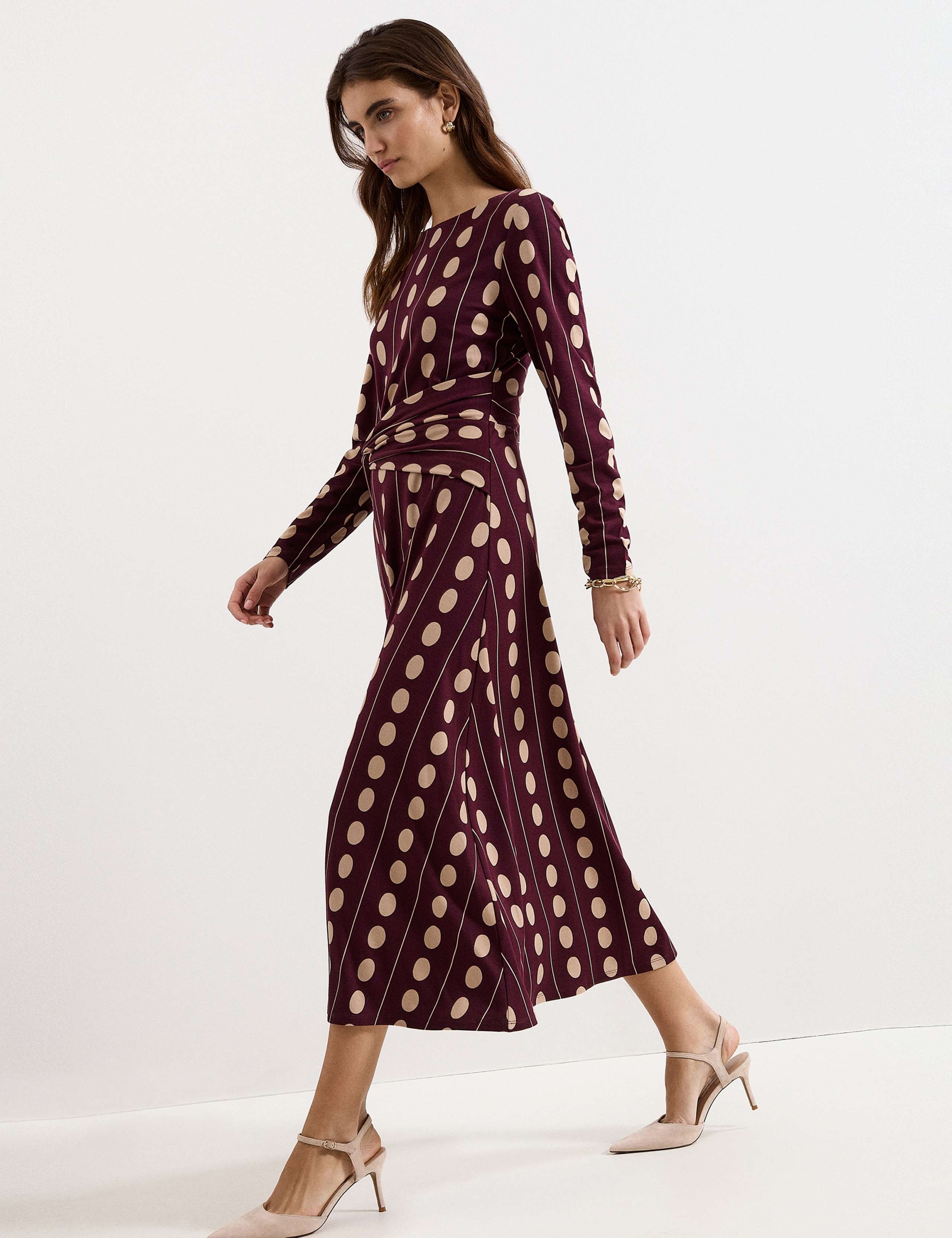 Jersey Spot Print Midi Skater Dress 3 of 5