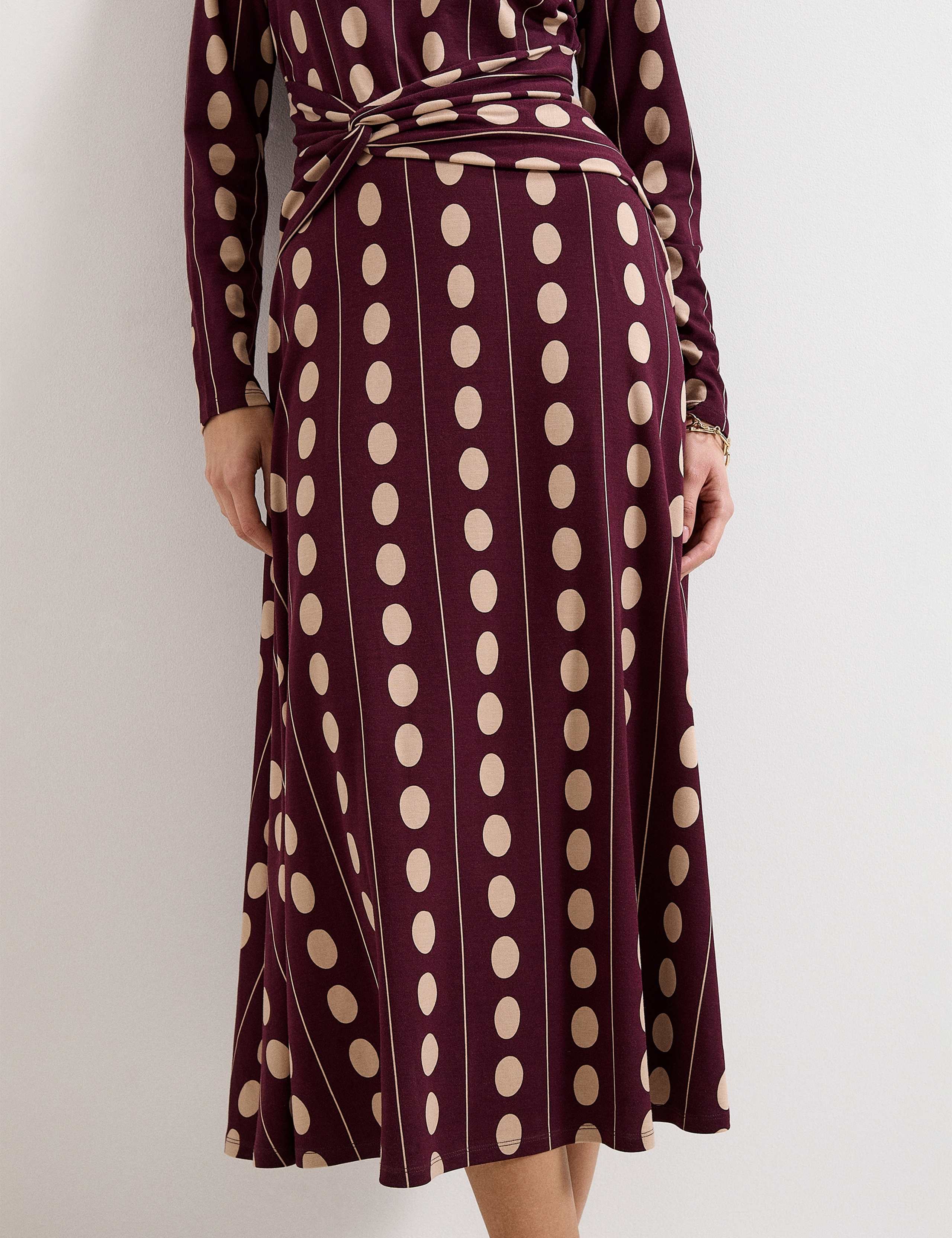 Jersey Spot Print Midi Skater Dress 4 of 5