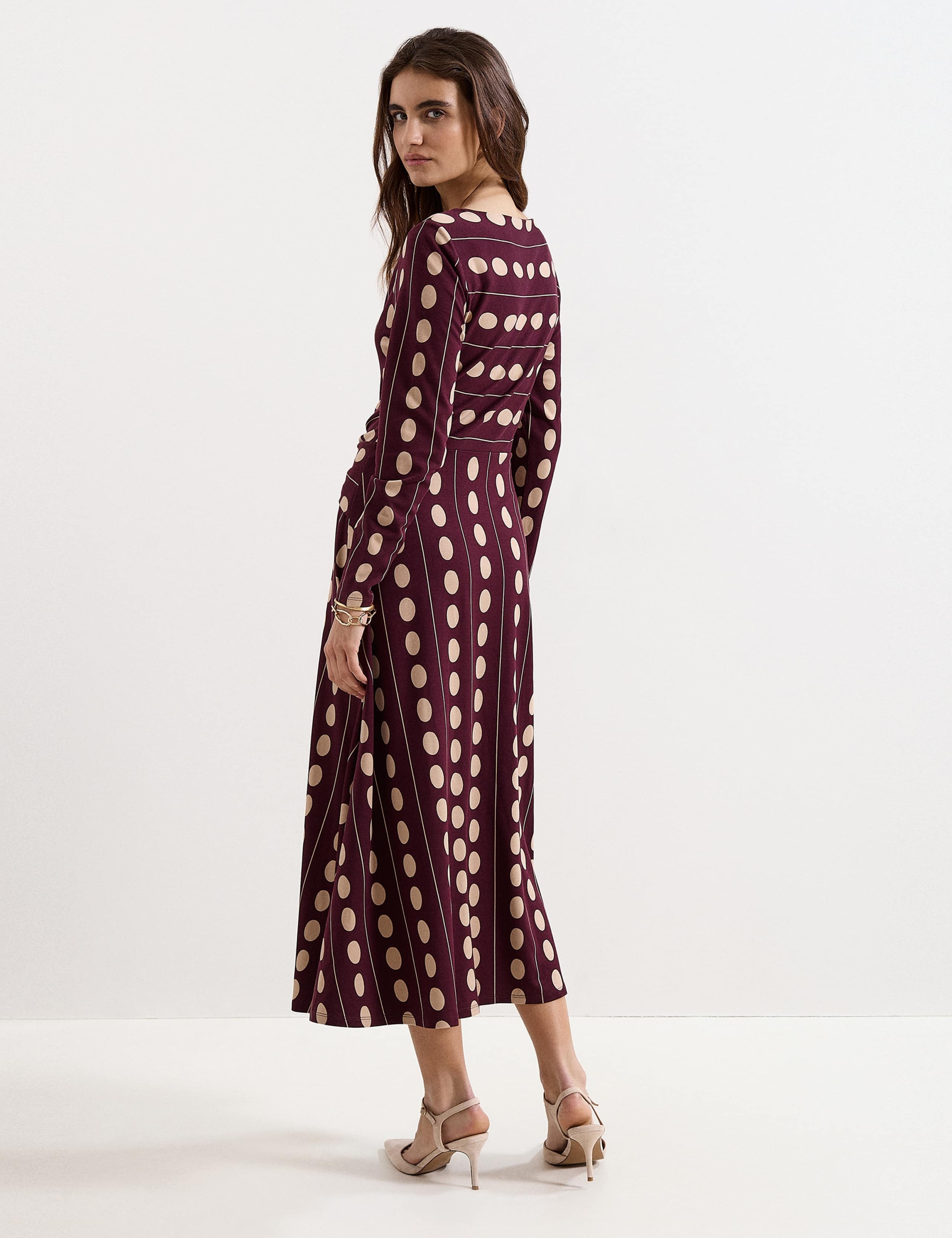 Jersey Spot Print Midi Skater Dress 5 of 5