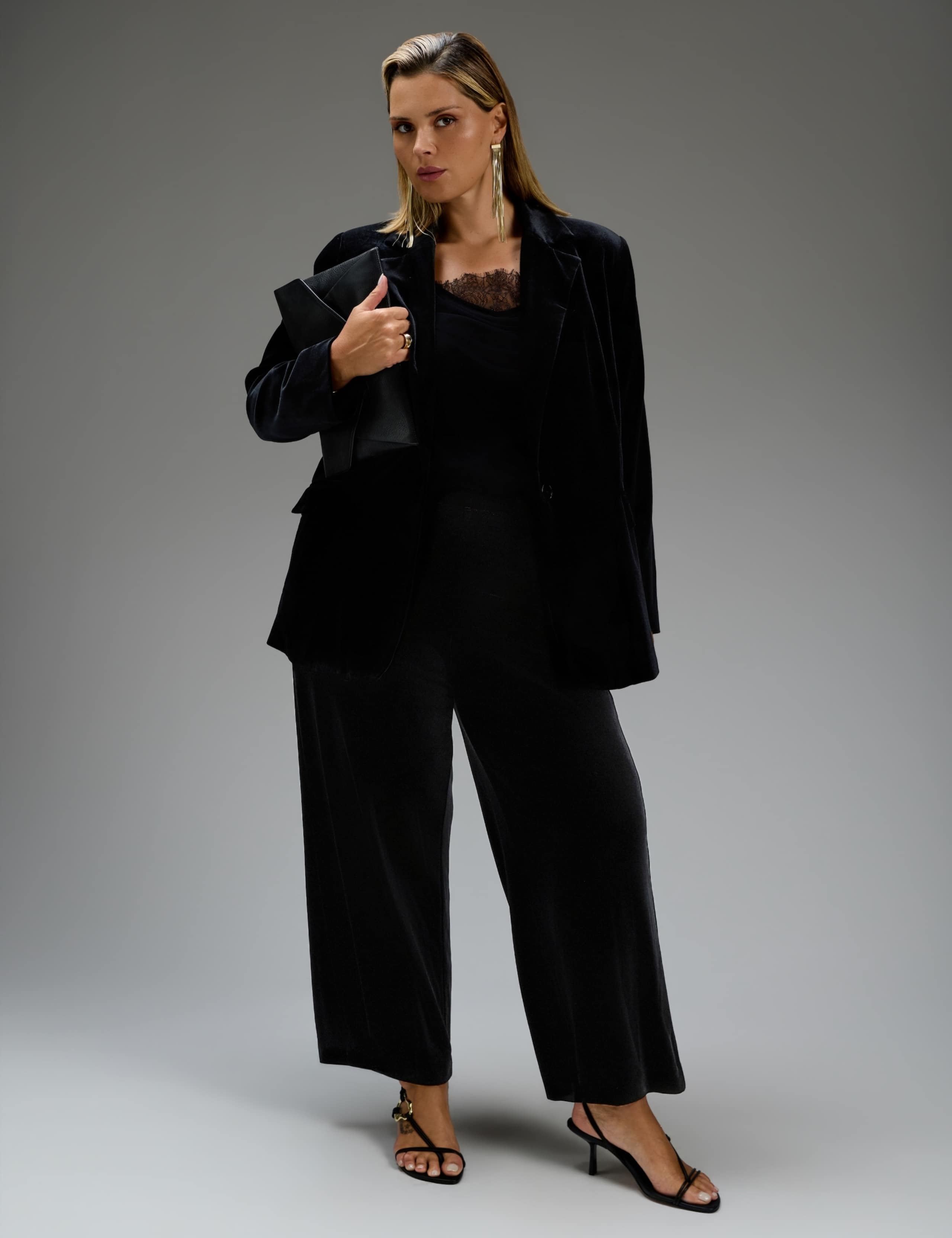 Flat Front Elasticated Waist Wide Leg Trousers 2 of 4