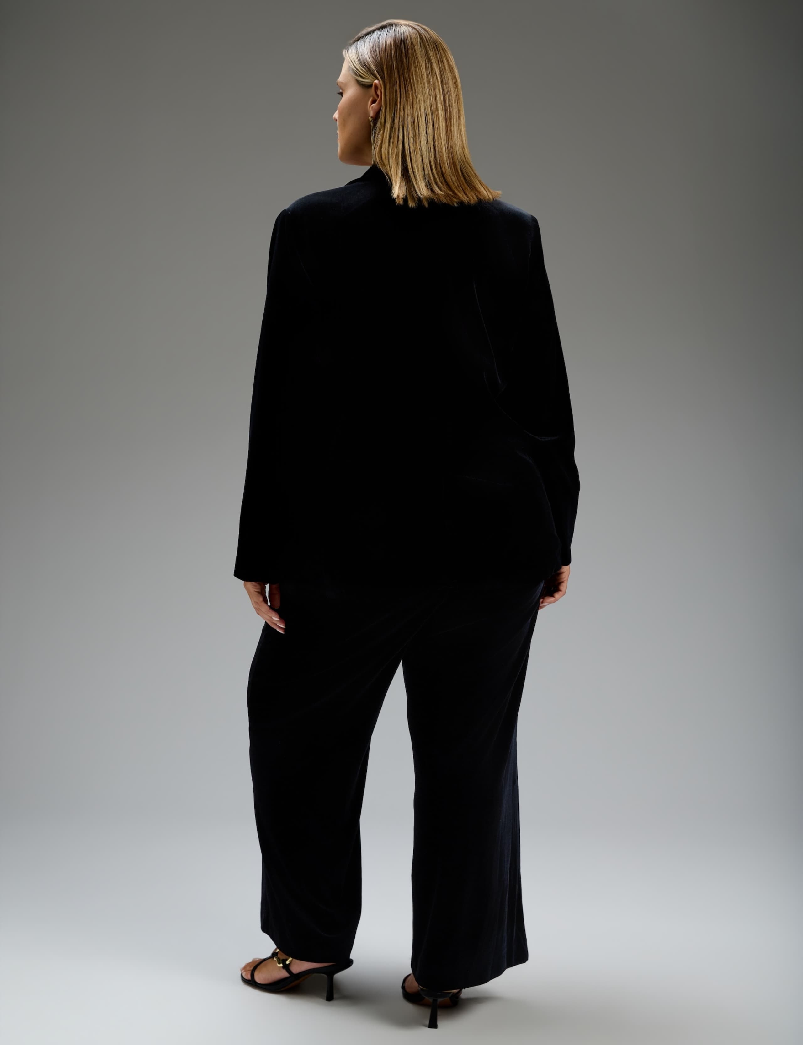 Flat Front Elasticated Waist Wide Leg Trousers 4 of 4