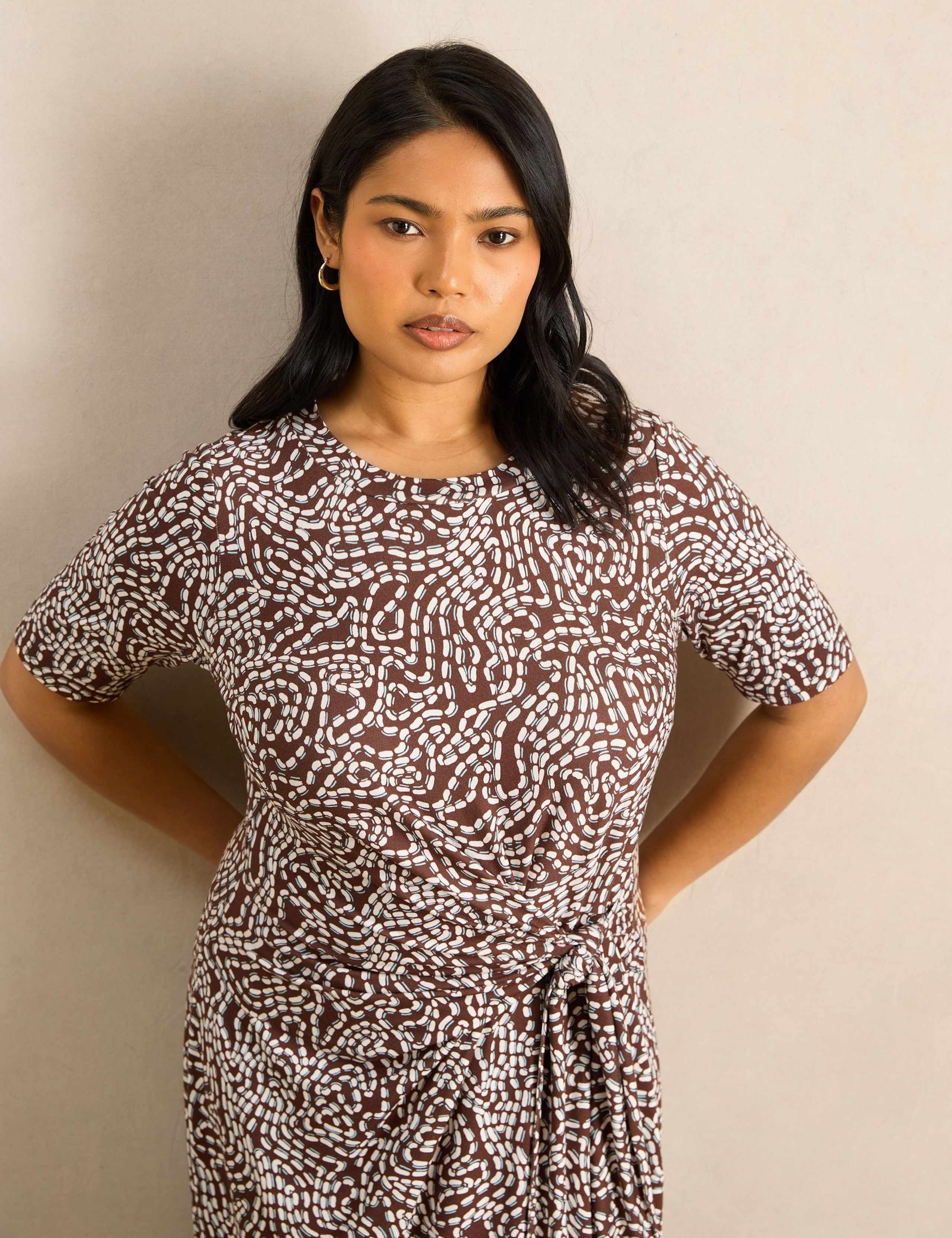 Printed Tie Detail Midaxi Column Dress 2 of 5