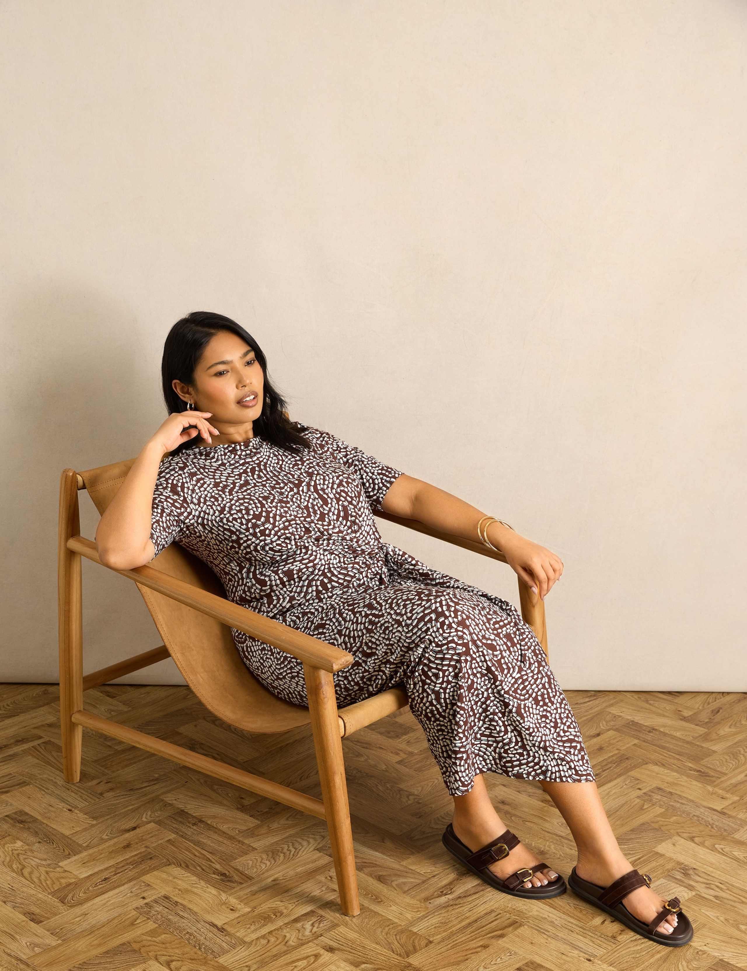 Printed Tie Detail Midaxi Column Dress 3 of 5