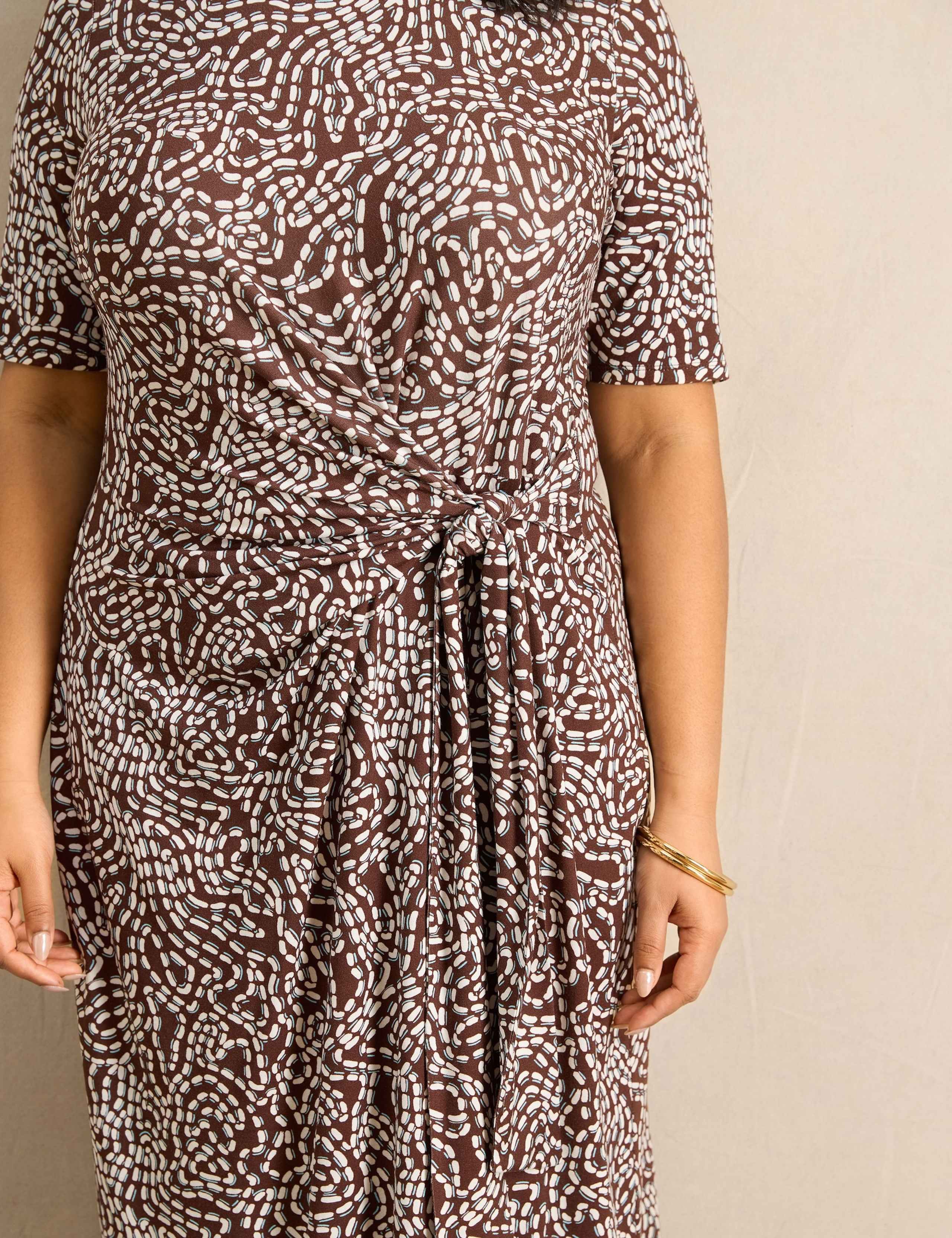 Printed Tie Detail Midaxi Column Dress 5 of 5