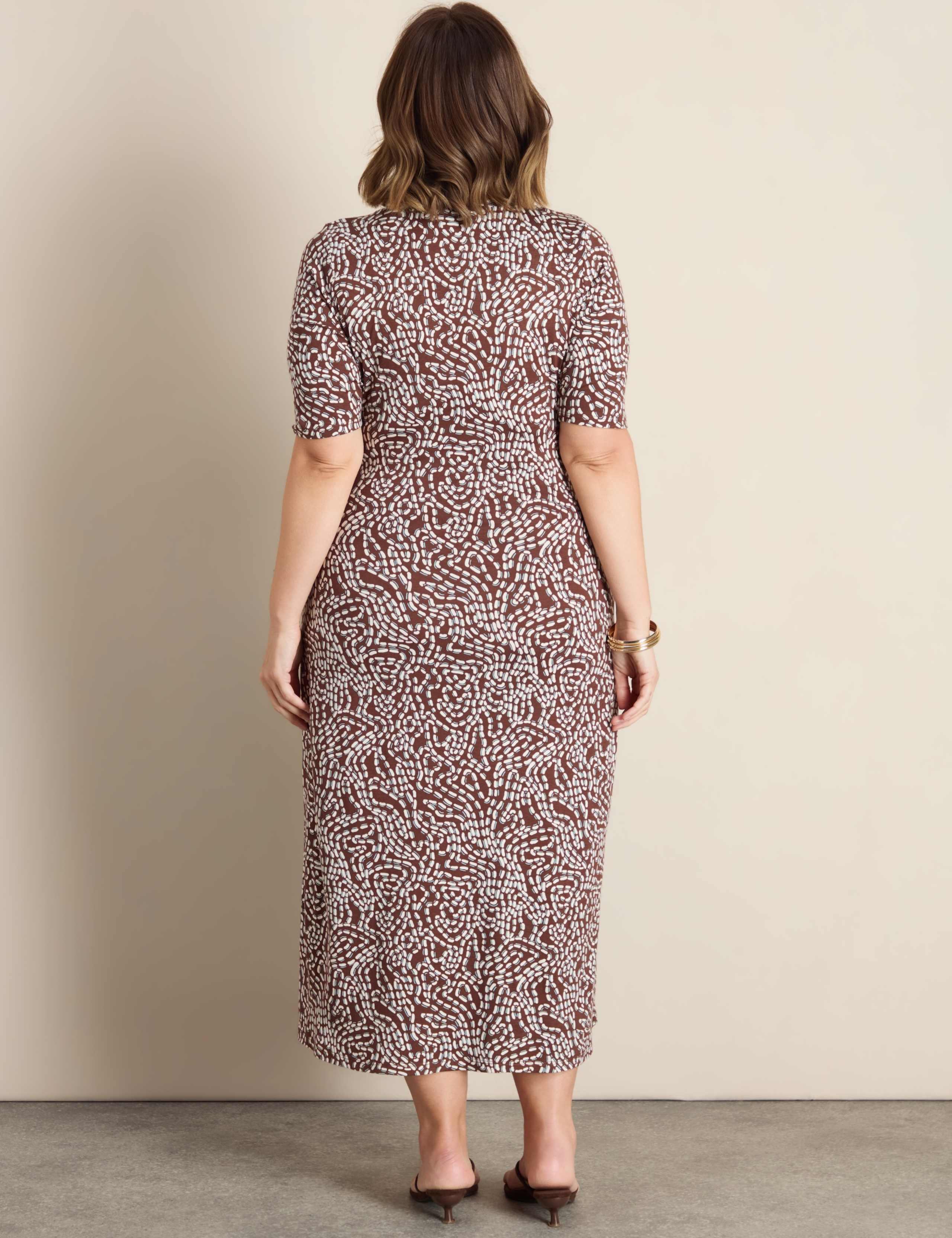 Printed Tie Detail Midaxi Column Dress 6 of 6