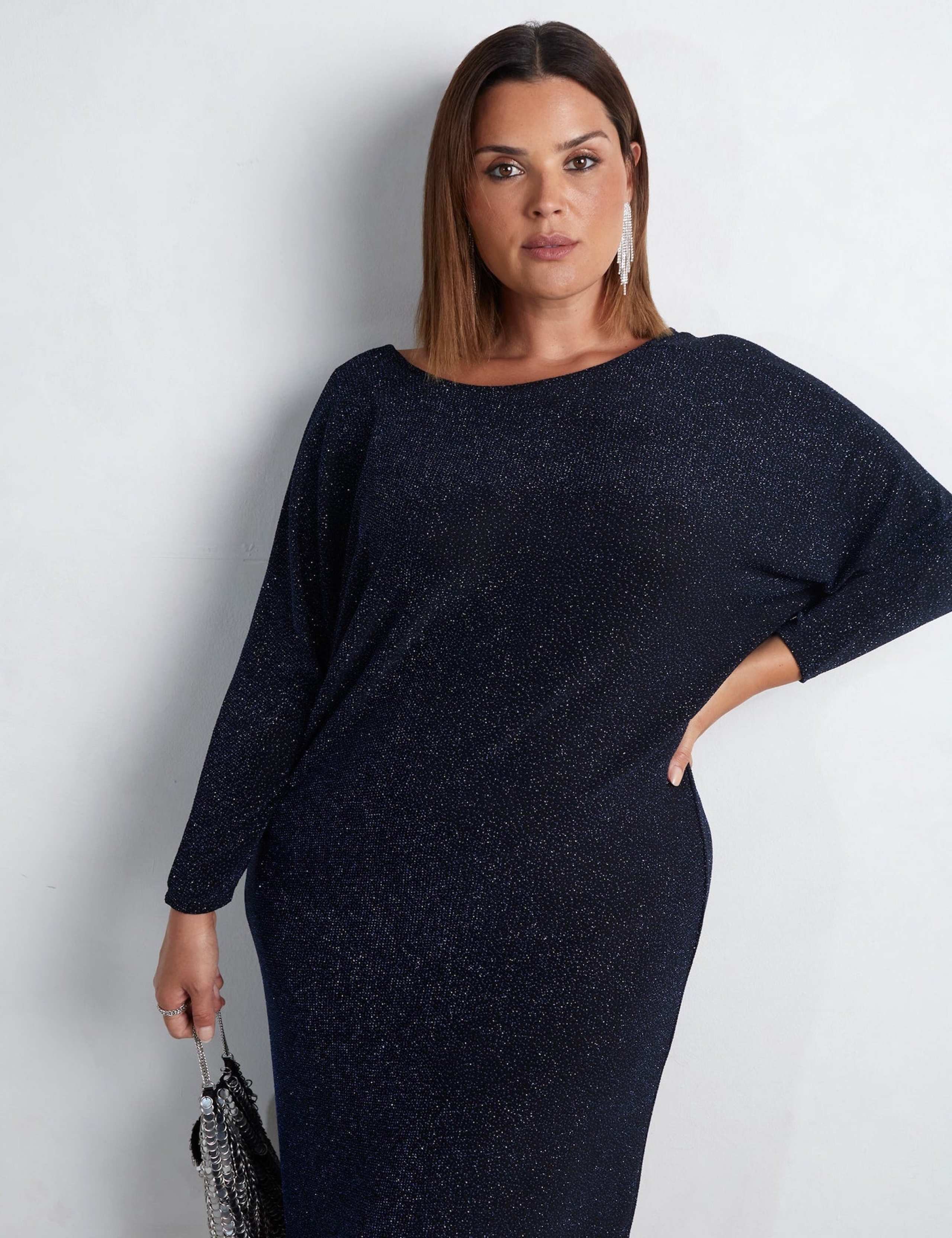 Jersey Sparkly Midi Swing Dress 4 of 5