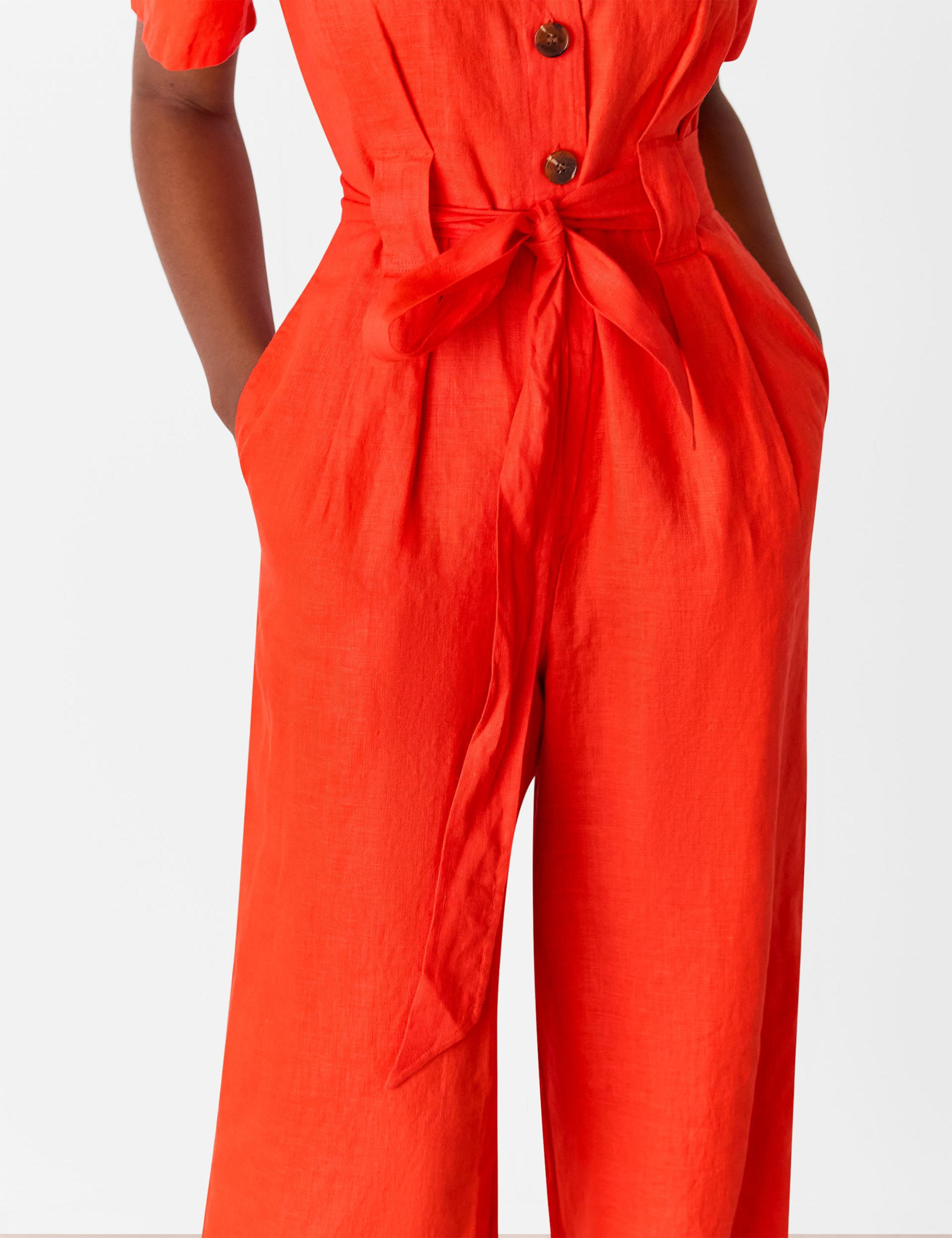Pure Linen Belted Jumpsuit 3 of 4
