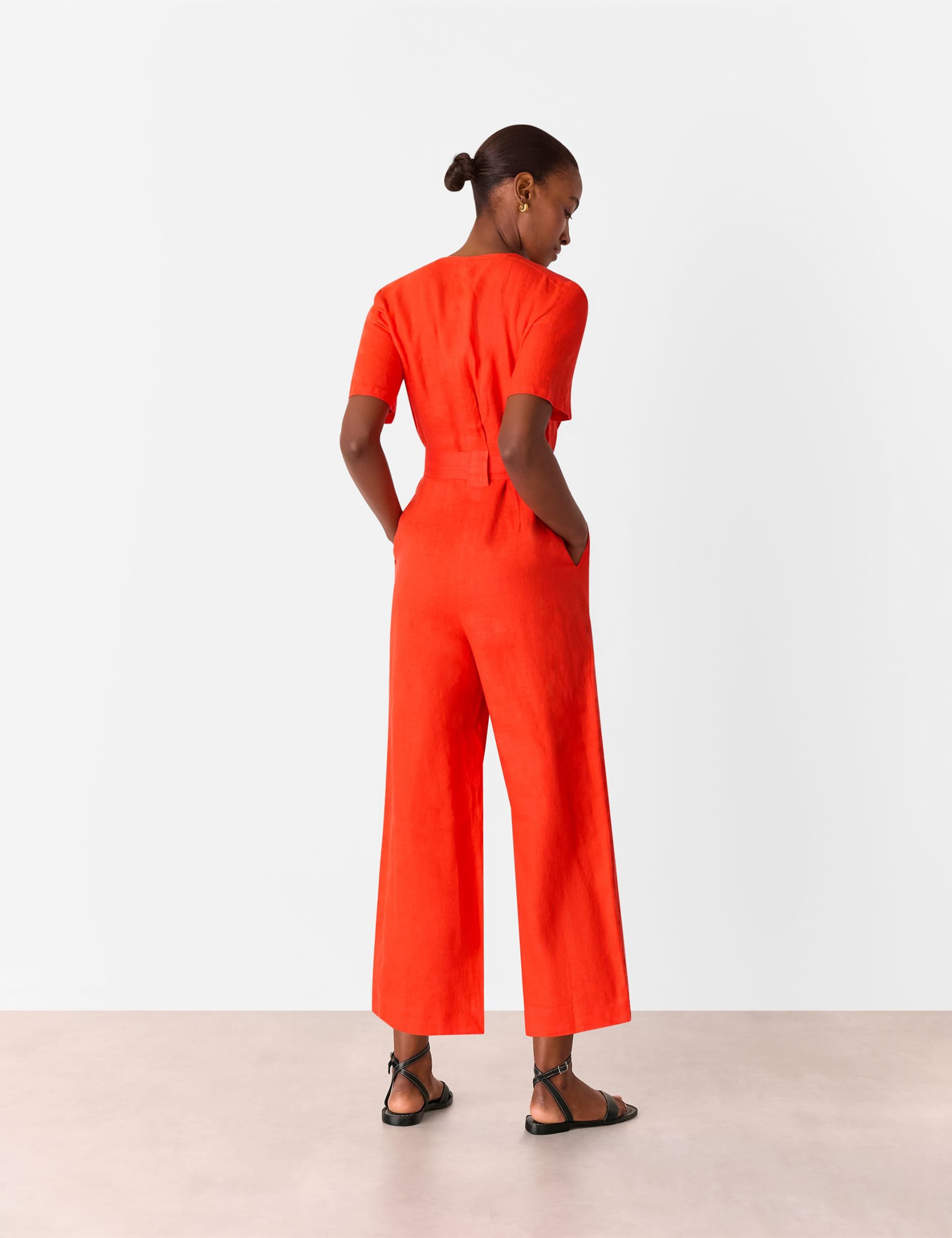 Pure Linen Belted Jumpsuit 4 of 4