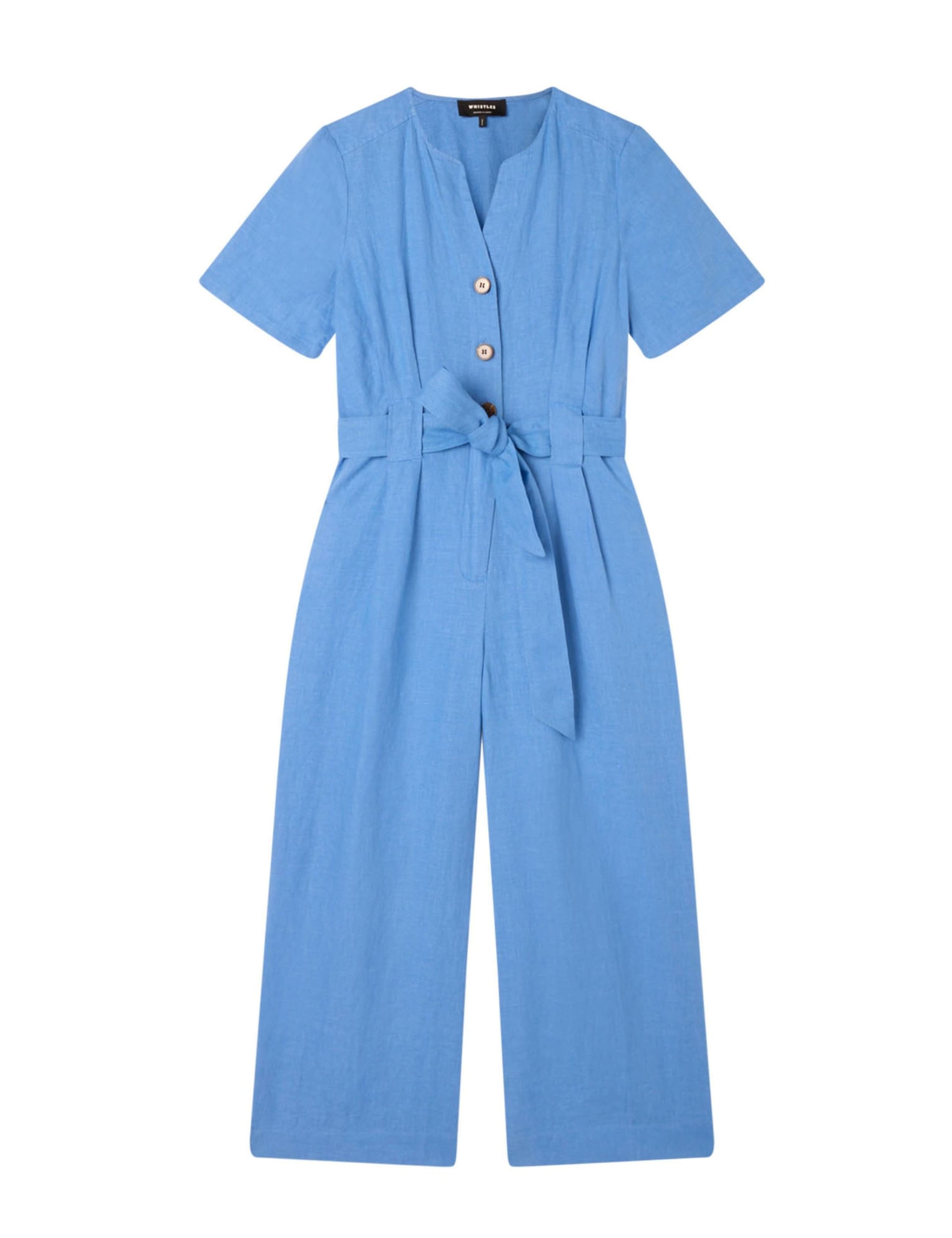 Pure Linen Belted Cropped Jumpsuit 2 of 4