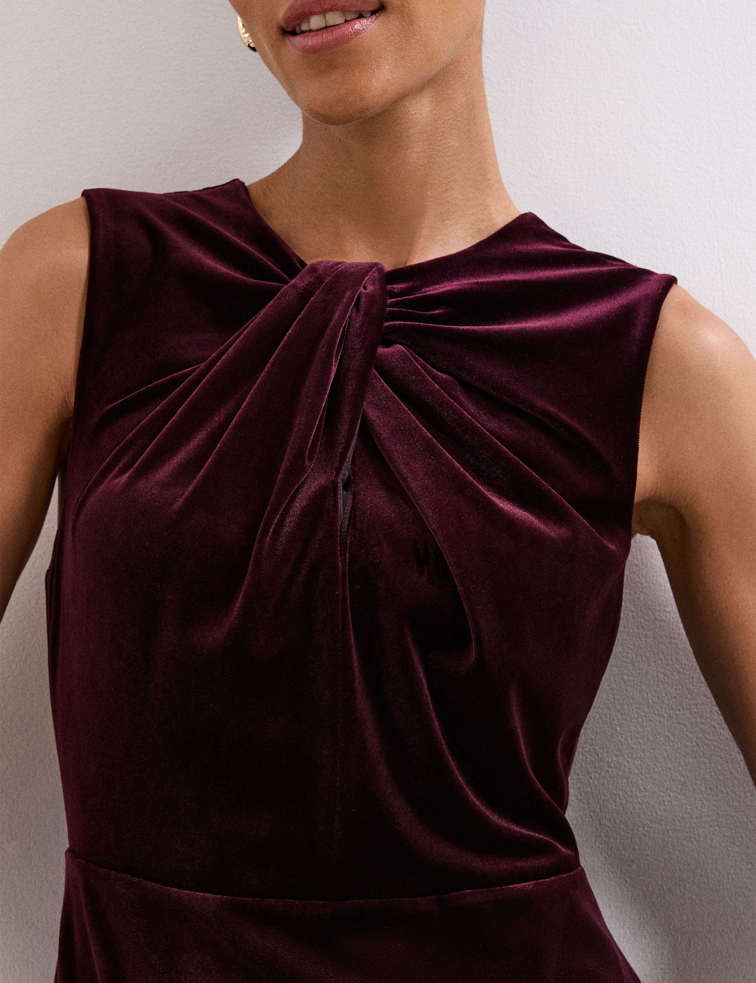 Velvet Twist Neck Maxi Column Dress 7 of 8