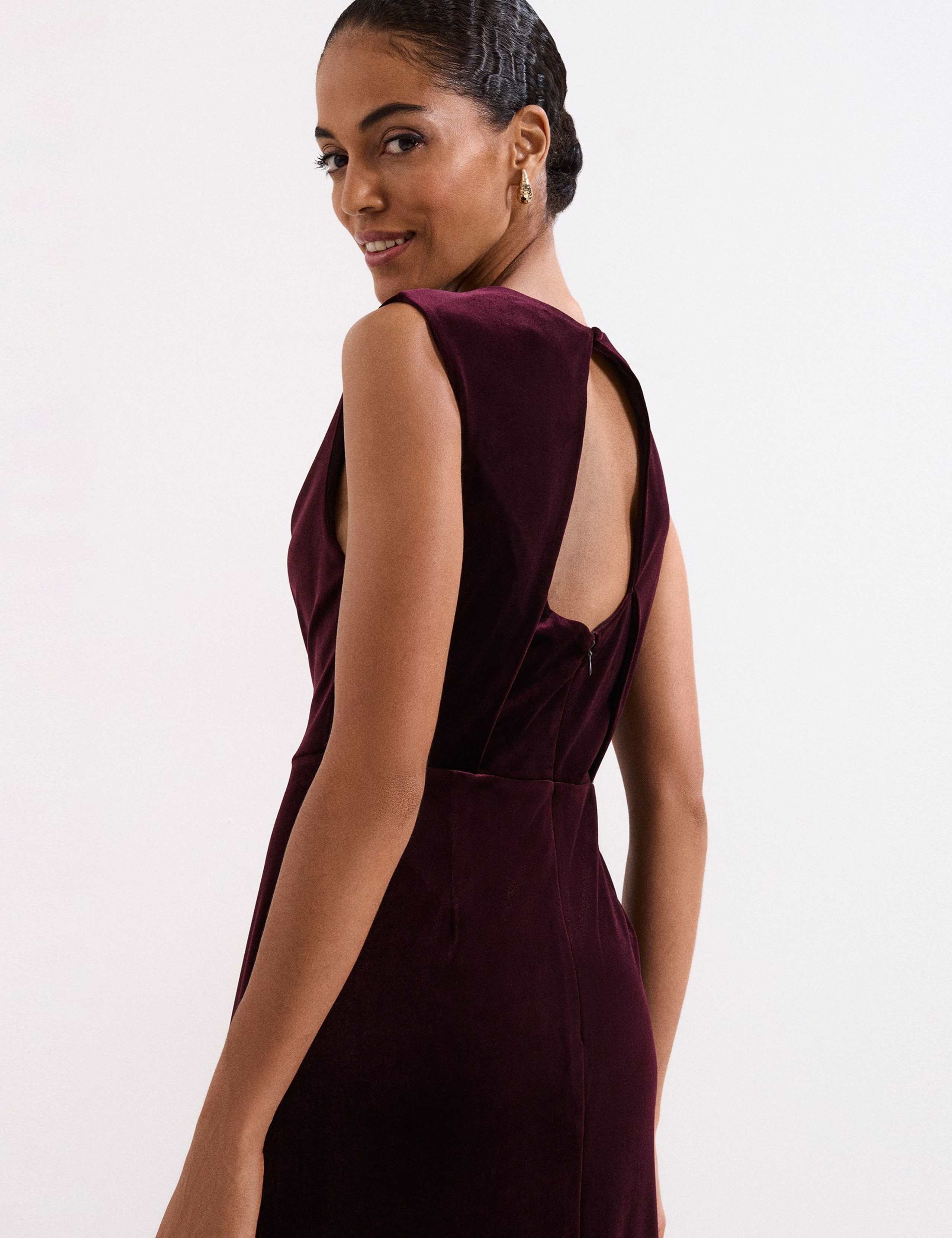 Velvet Twist Neck Maxi Column Dress 8 of 8