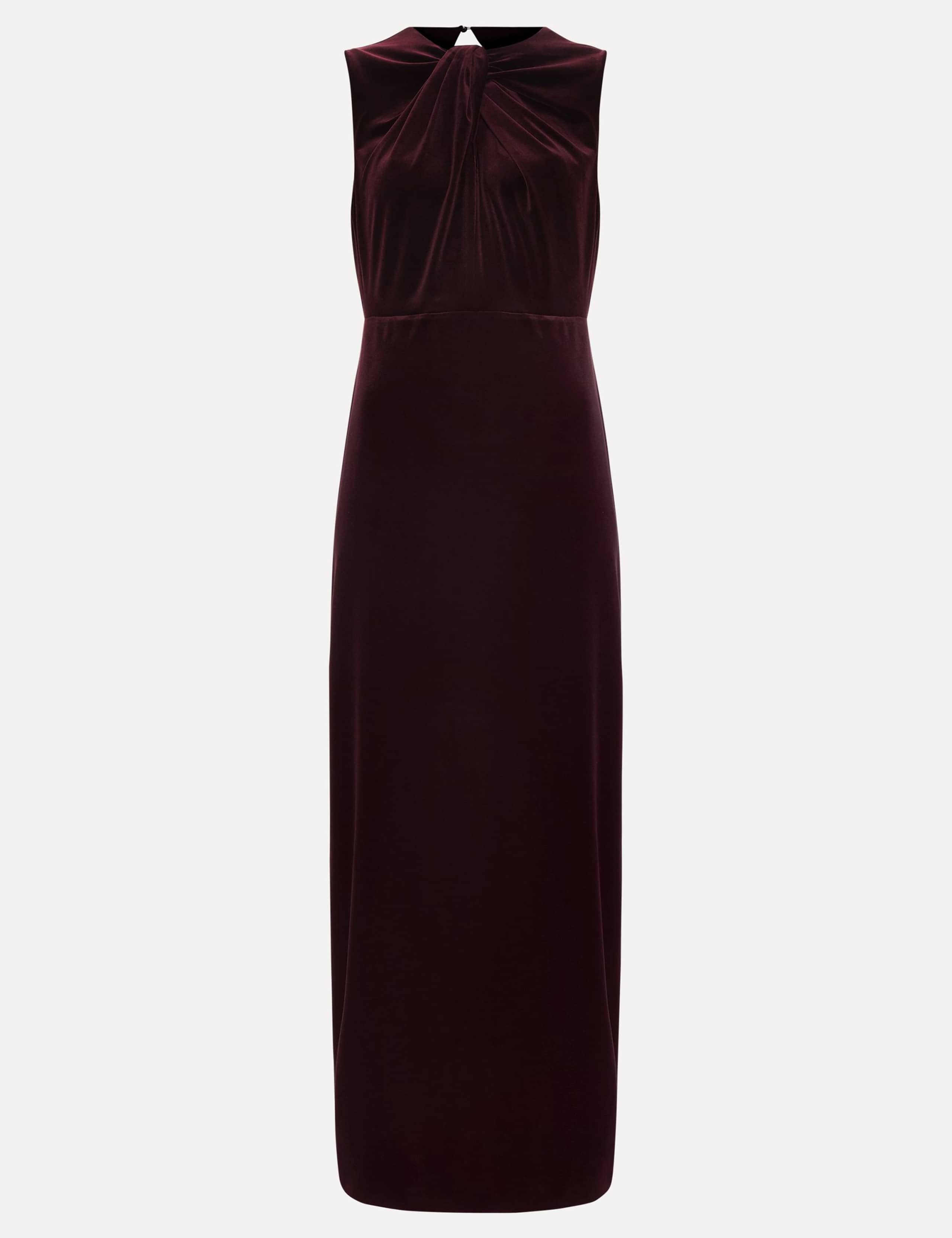 Velvet Twist Neck Maxi Column Dress 2 of 8
