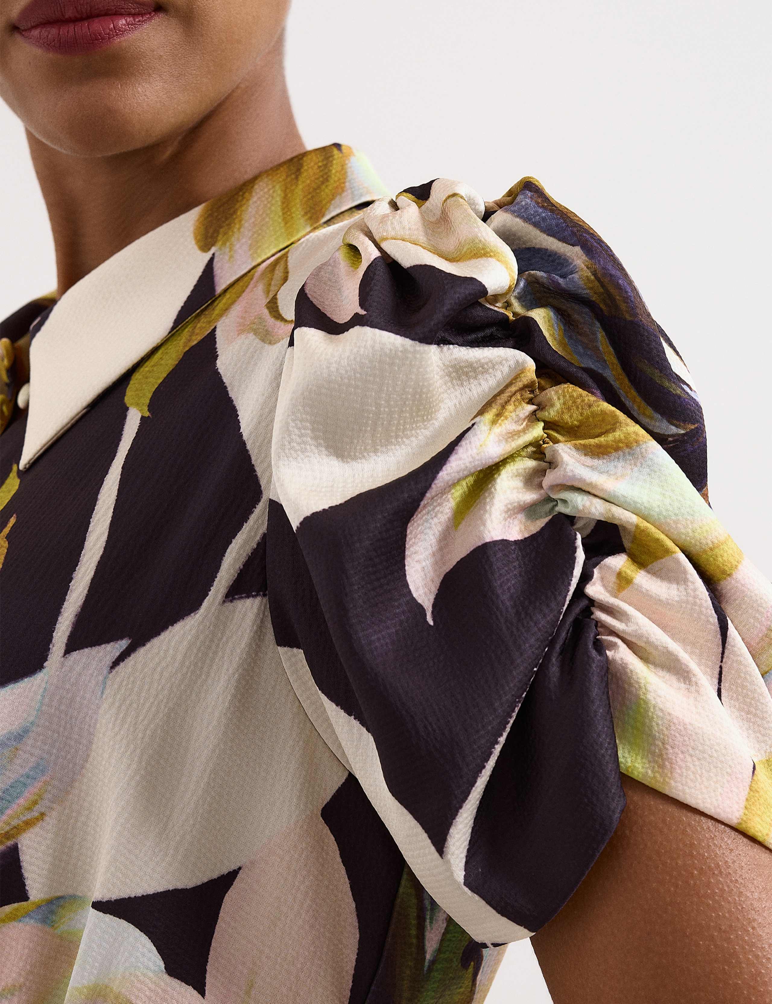 Floral Tie Waist Midi Shirt Dress 4 of 7