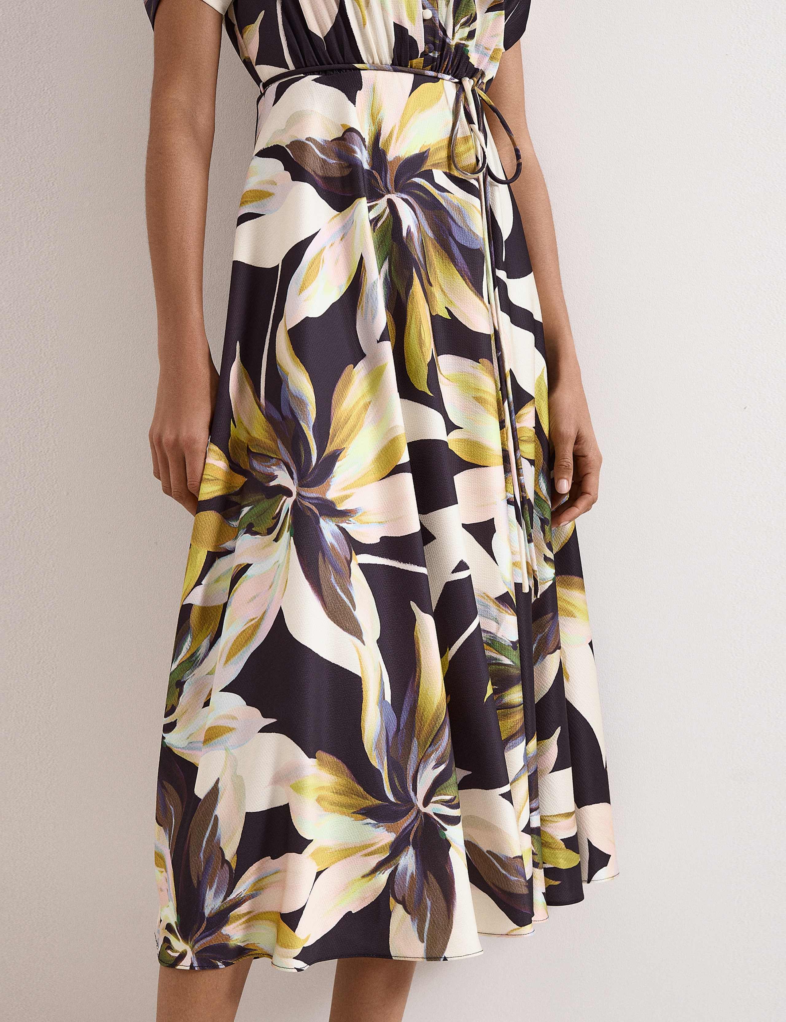Floral Tie Waist Midi Shirt Dress 5 of 7