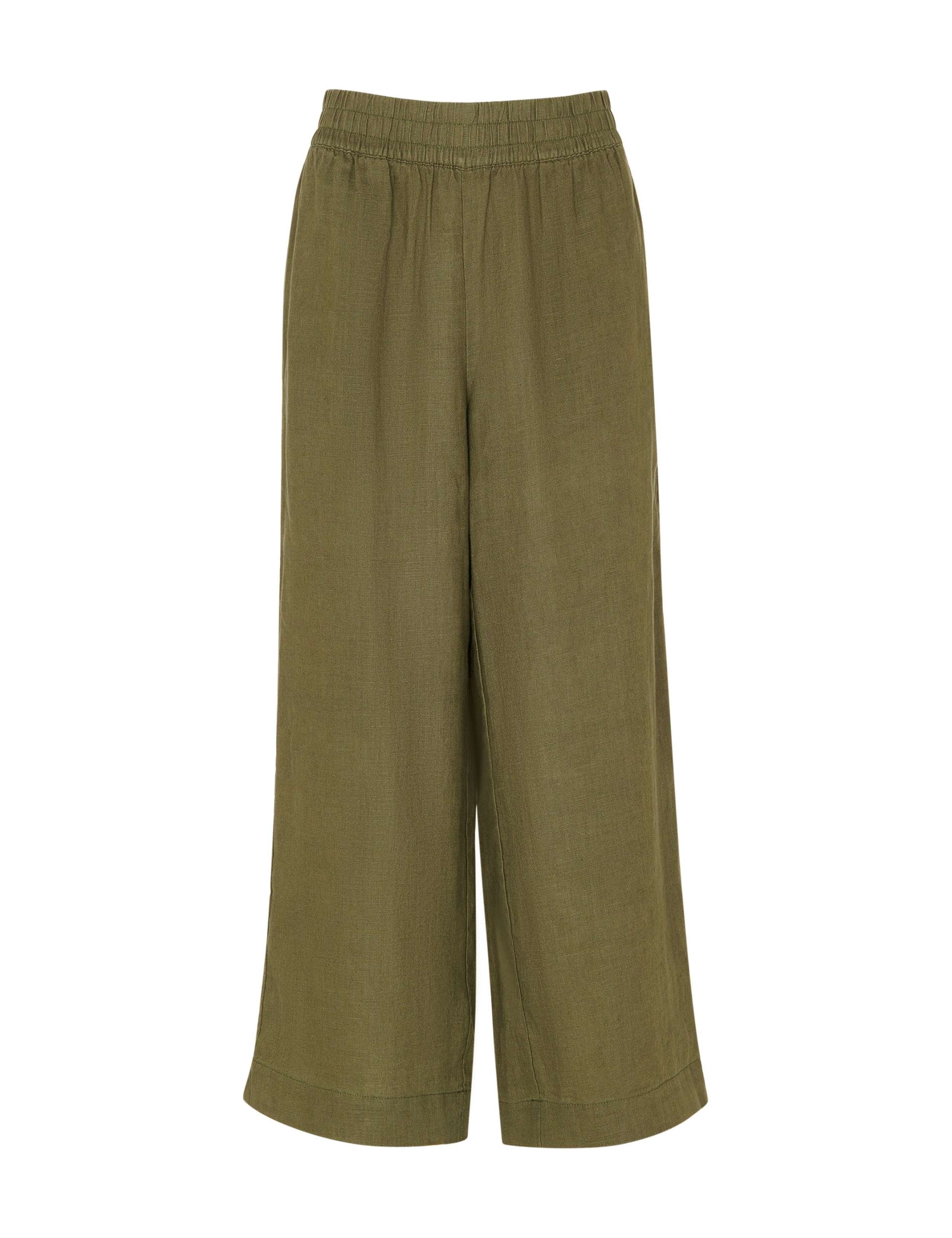 Pure Linen Flap Pocket Ankle Grazer Trousers 2 of 4