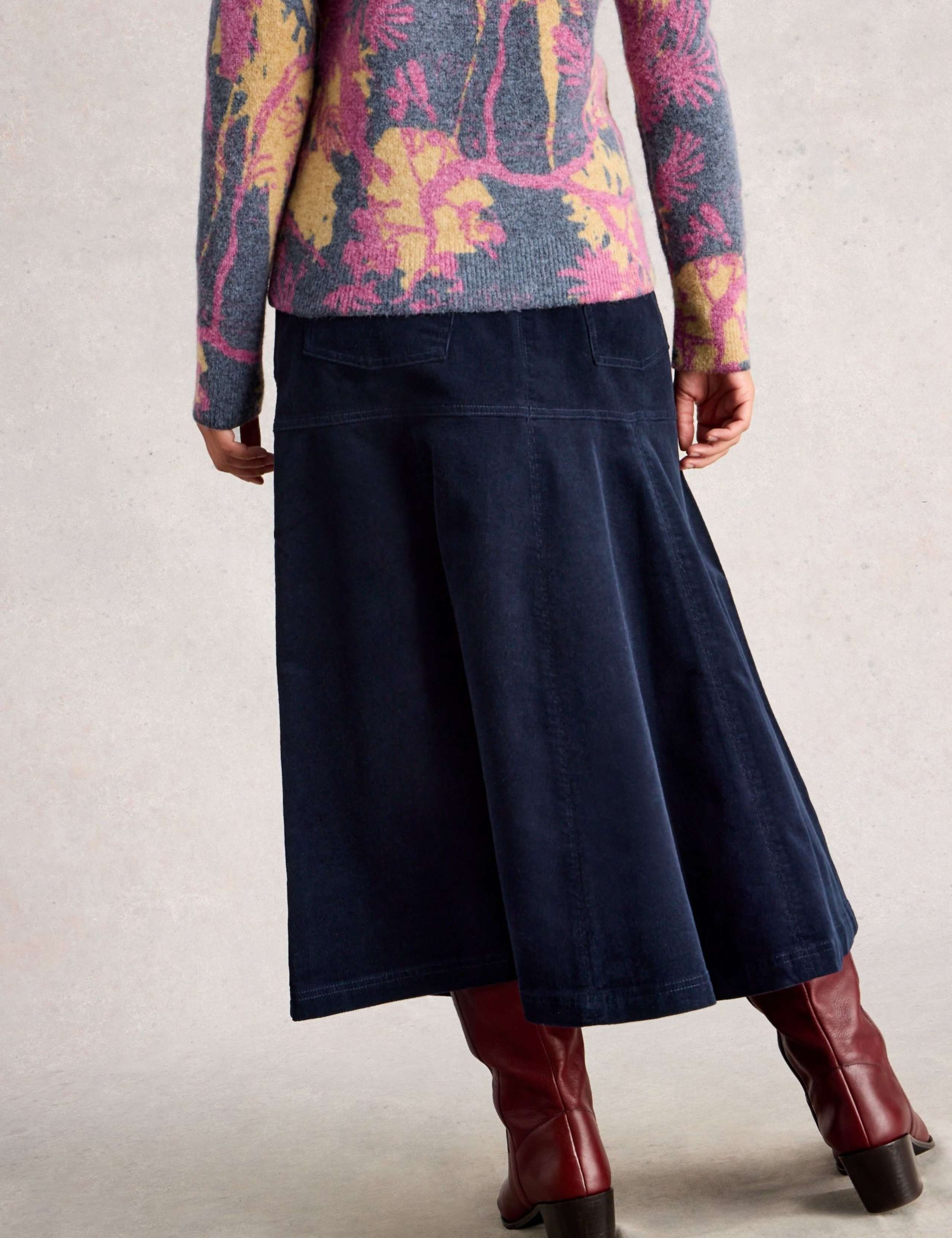 Cord Midi A-Line Skirt 5 of 6