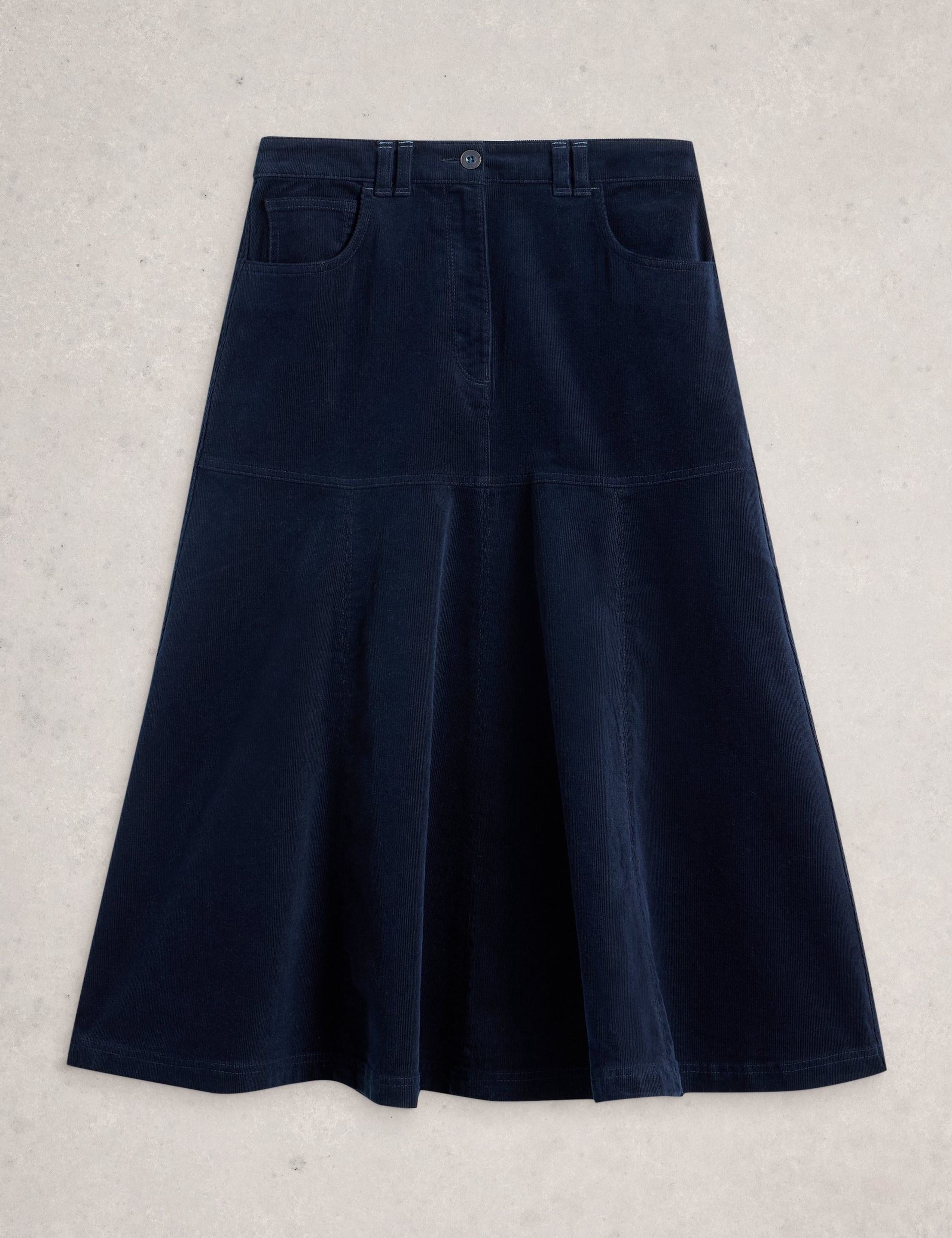 Cord Midi A-Line Skirt 2 of 6