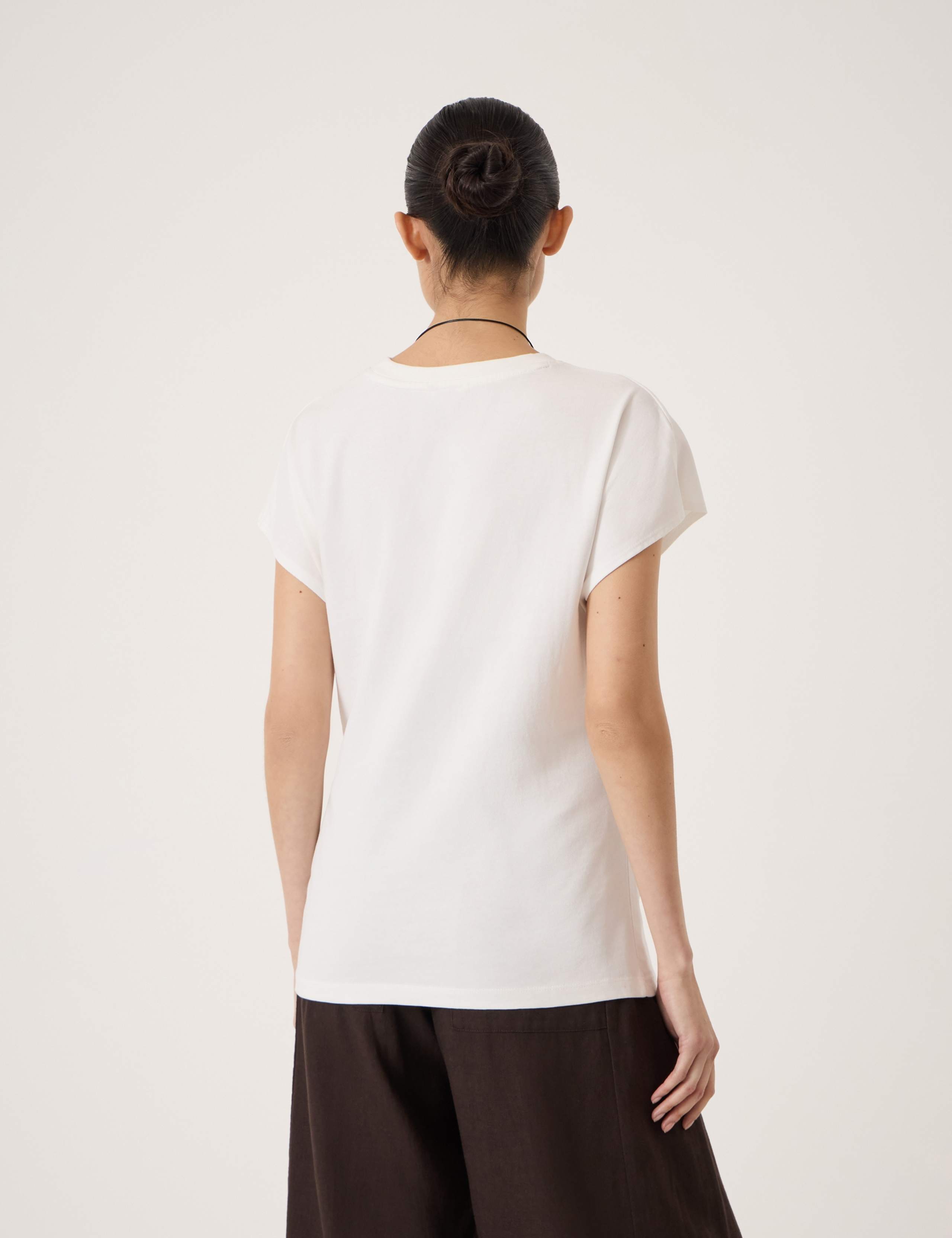 Pure Cotton Knot Detail Crew Neck T-Shirt 5 of 5