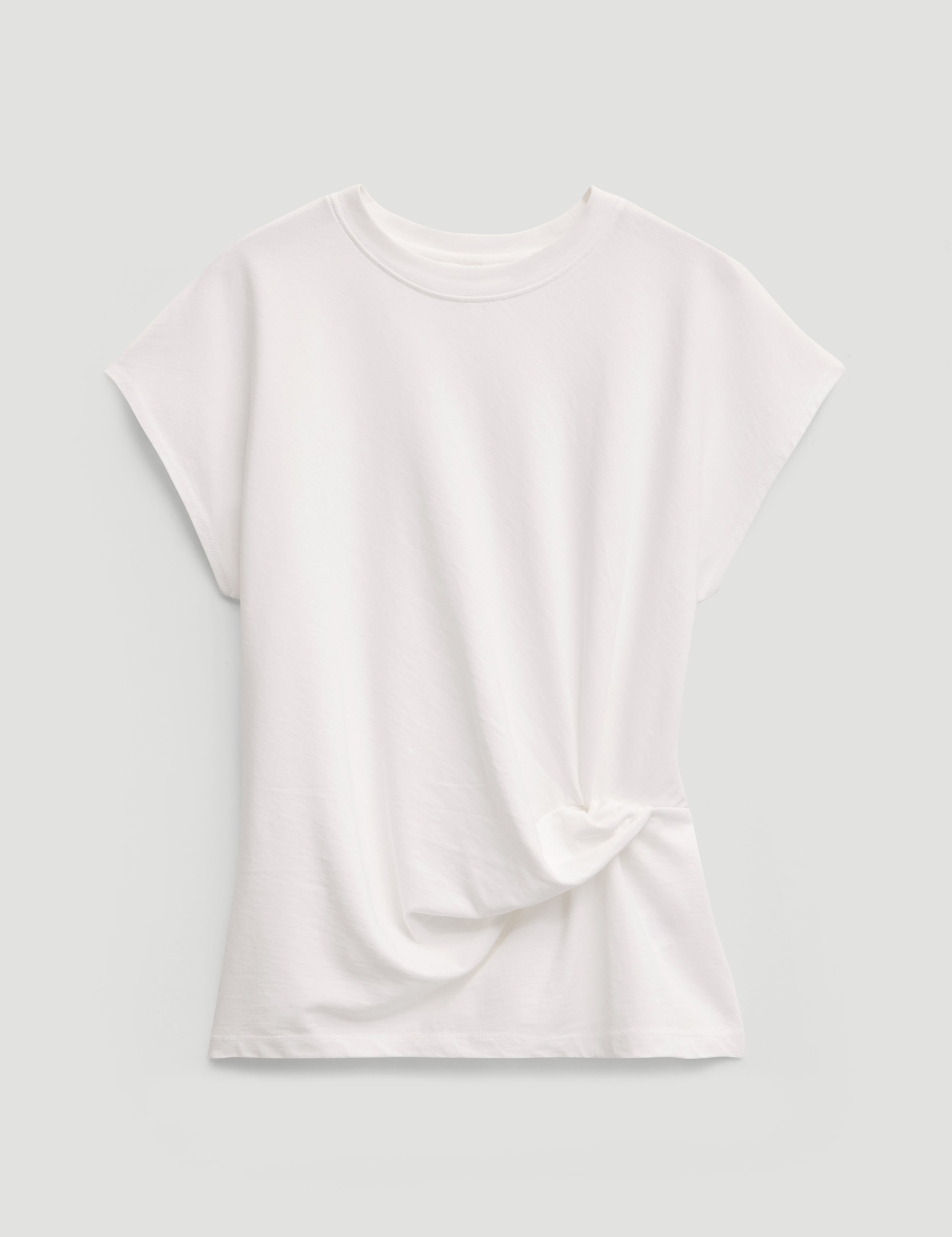 Pure Cotton Knot Detail Crew Neck T-Shirt 2 of 5