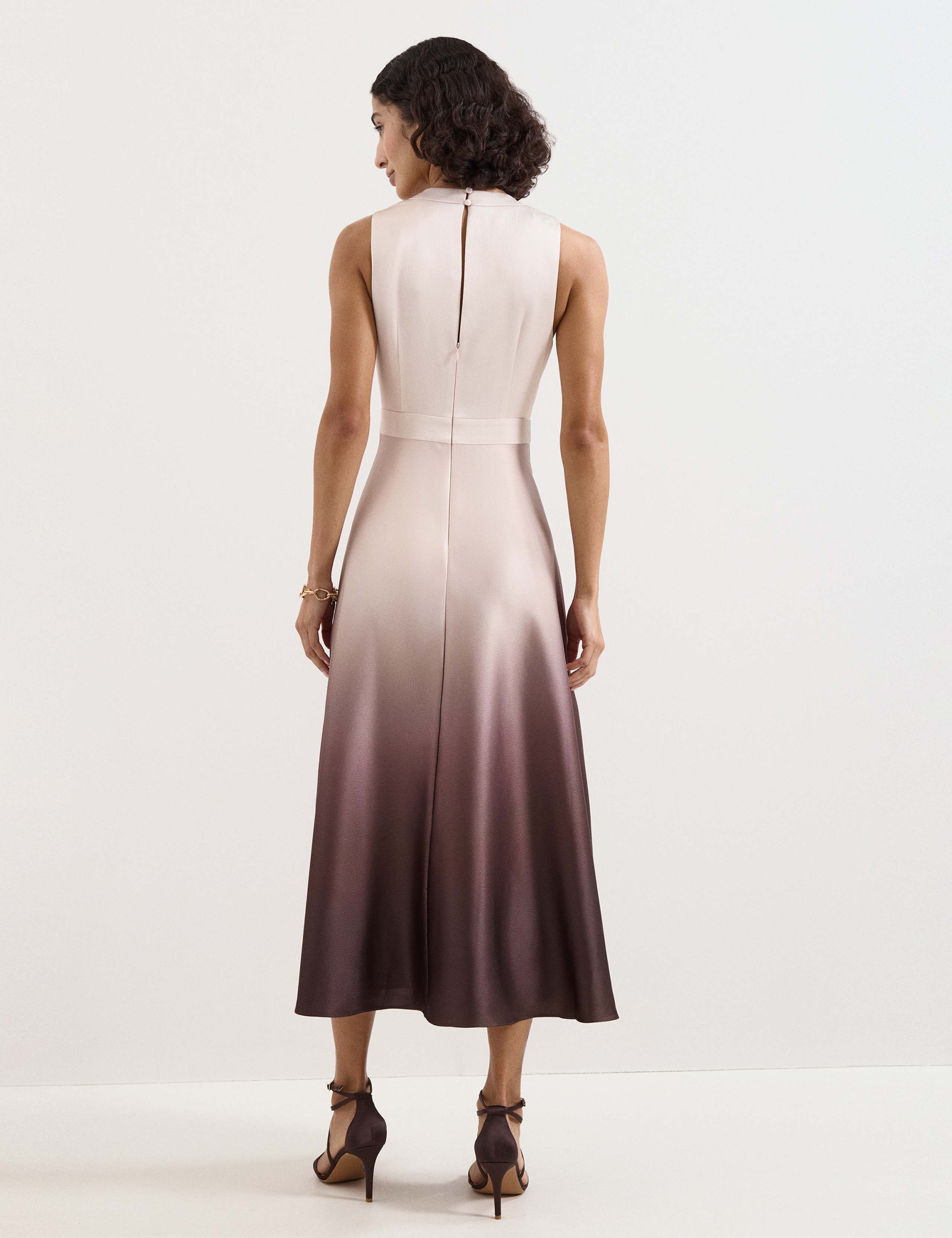 Ombre Cowl Neck Maxi Waisted Dress 5 of 7