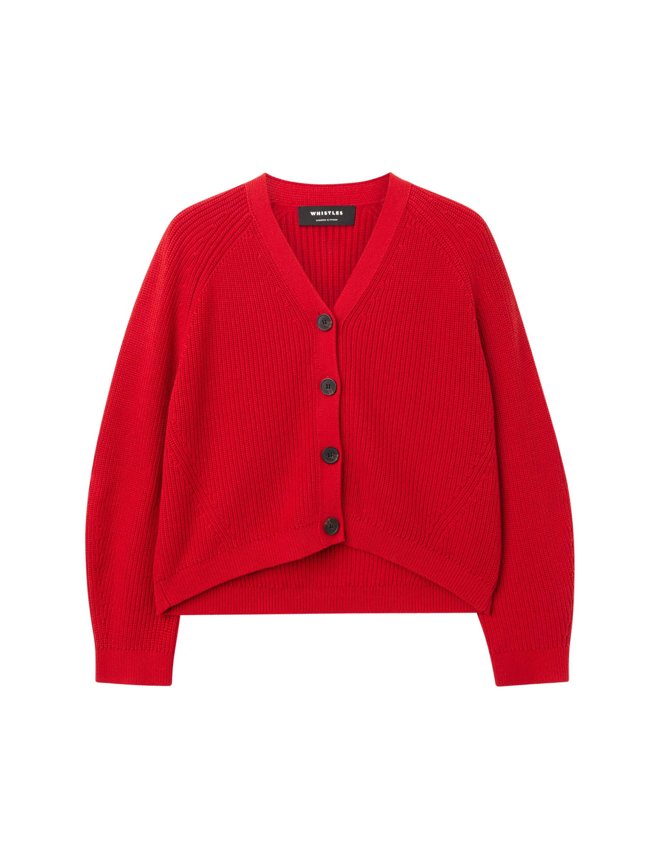 Pure Cotton Ribbed V-Neck Cardigan 2 of 4