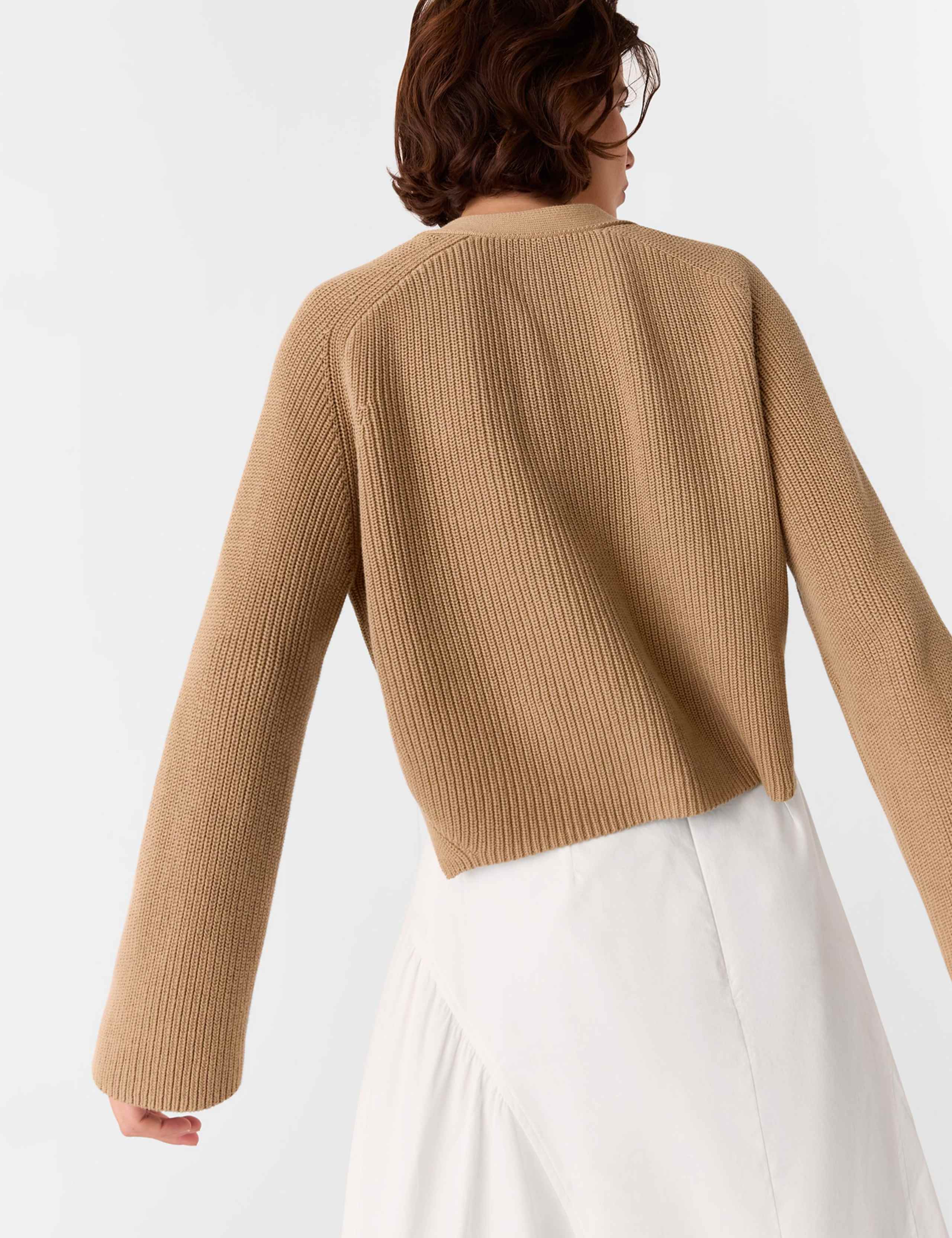 Pure Cotton Textured V-Neck Cardigan 4 of 4